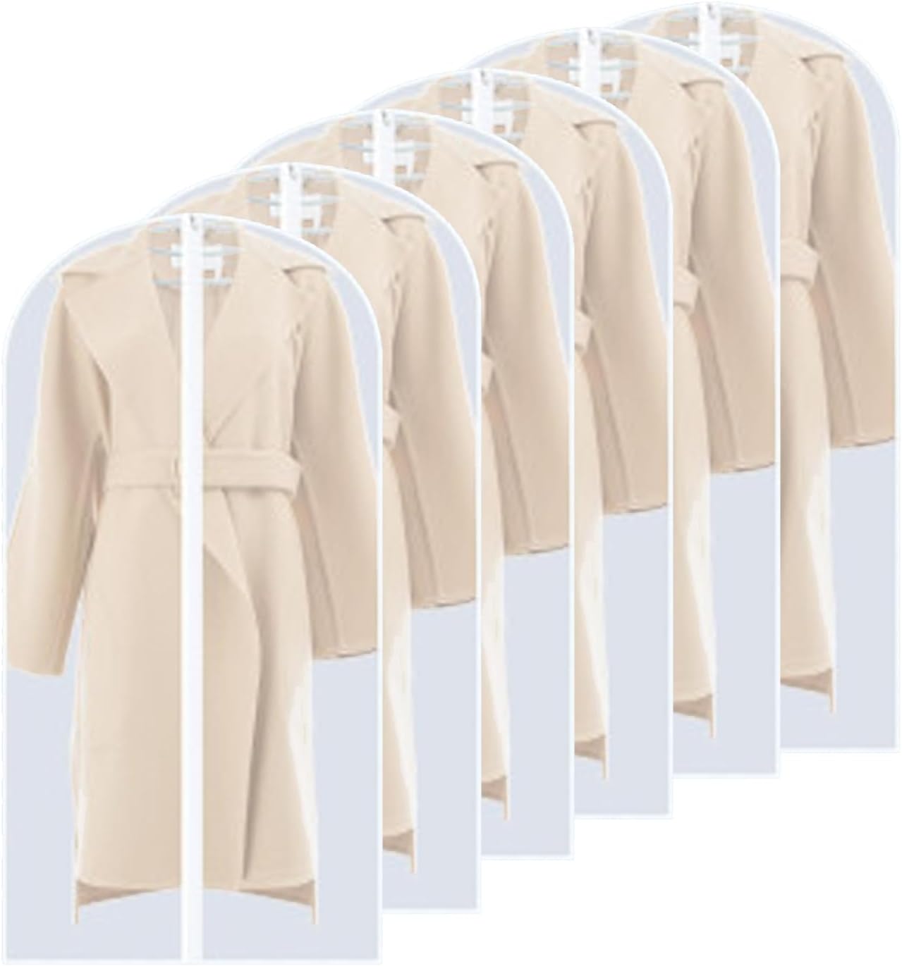 QH7 Garment Covers Dustproof Clothes Covers Moth Proof Coat Bag with Zip PEVA Tr...