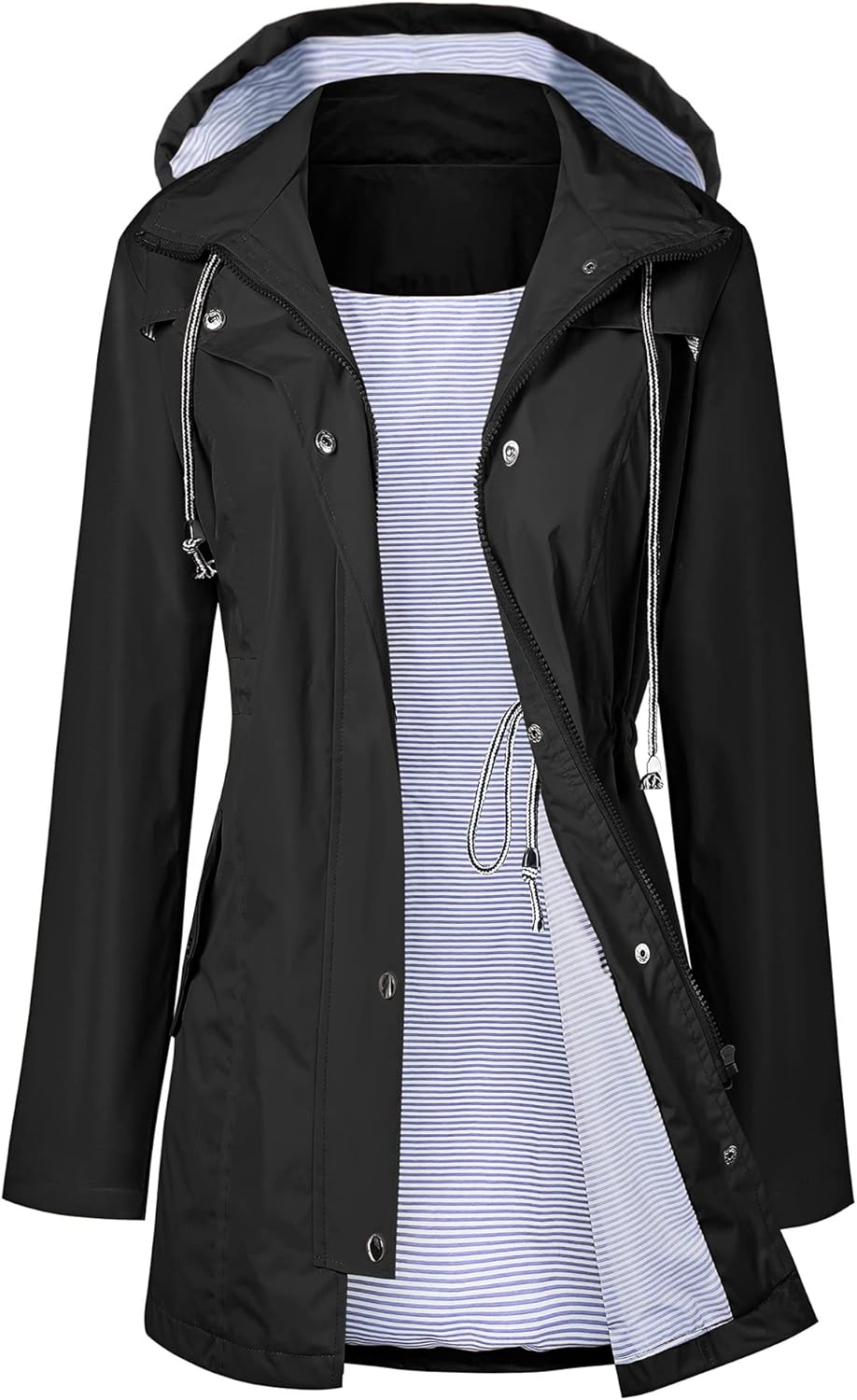 LOMON Raincoat Women, Special Waterproof Long Hooded Trench Coats, Innovative Li...