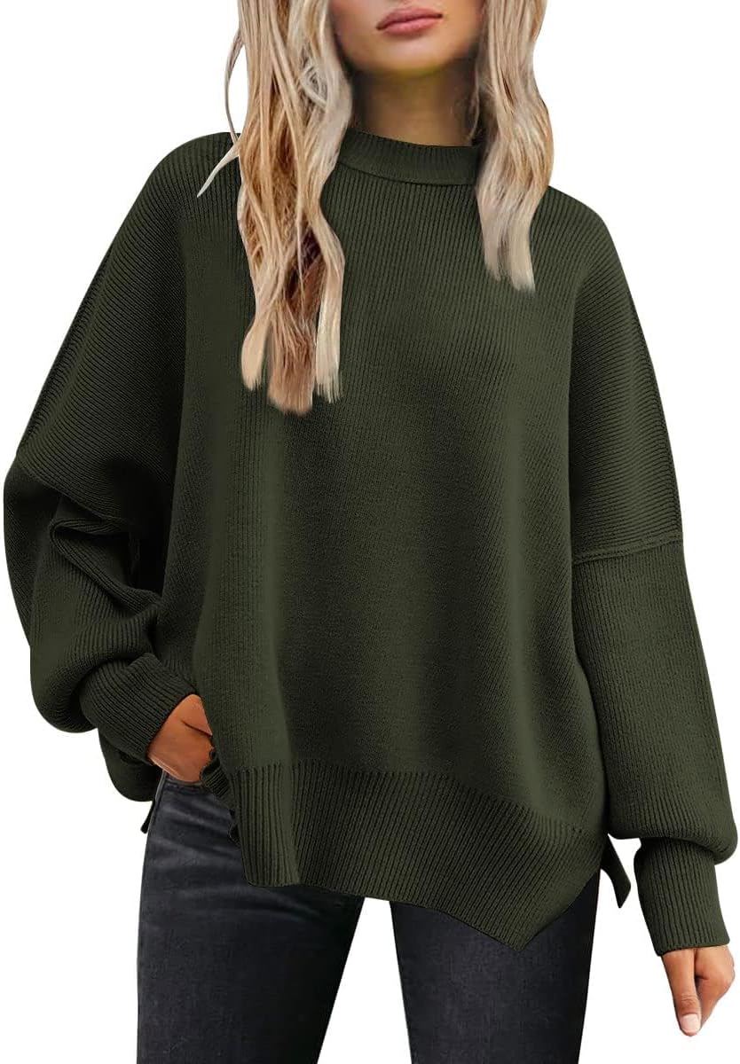 Tincini Women's Jumpers Winter Casual Crew Neck Knitted Sweaters Long Sleeve Loo...