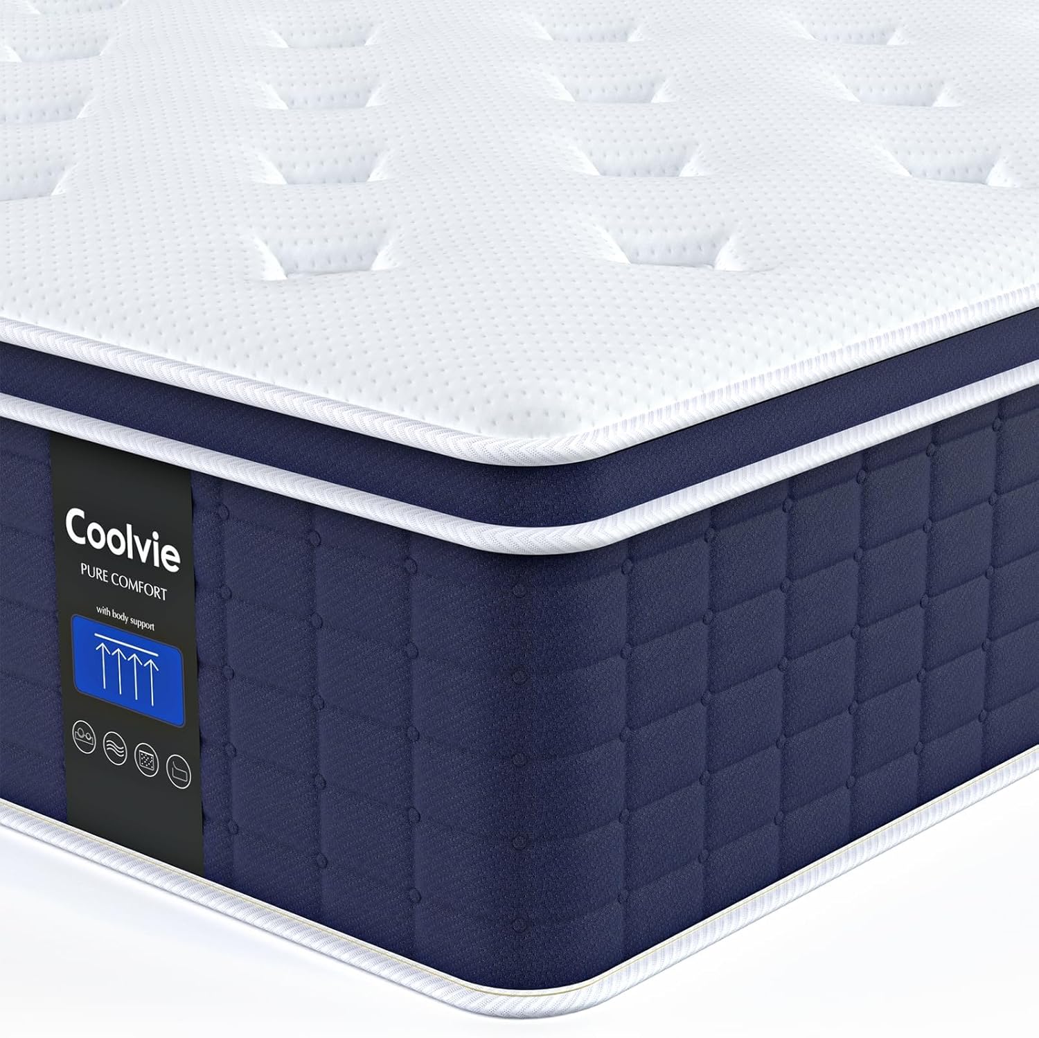 Coolvie Full Size Mattress 14 Inch, Hybrid Full Mattress in a Box, 4 Layer Premi...
