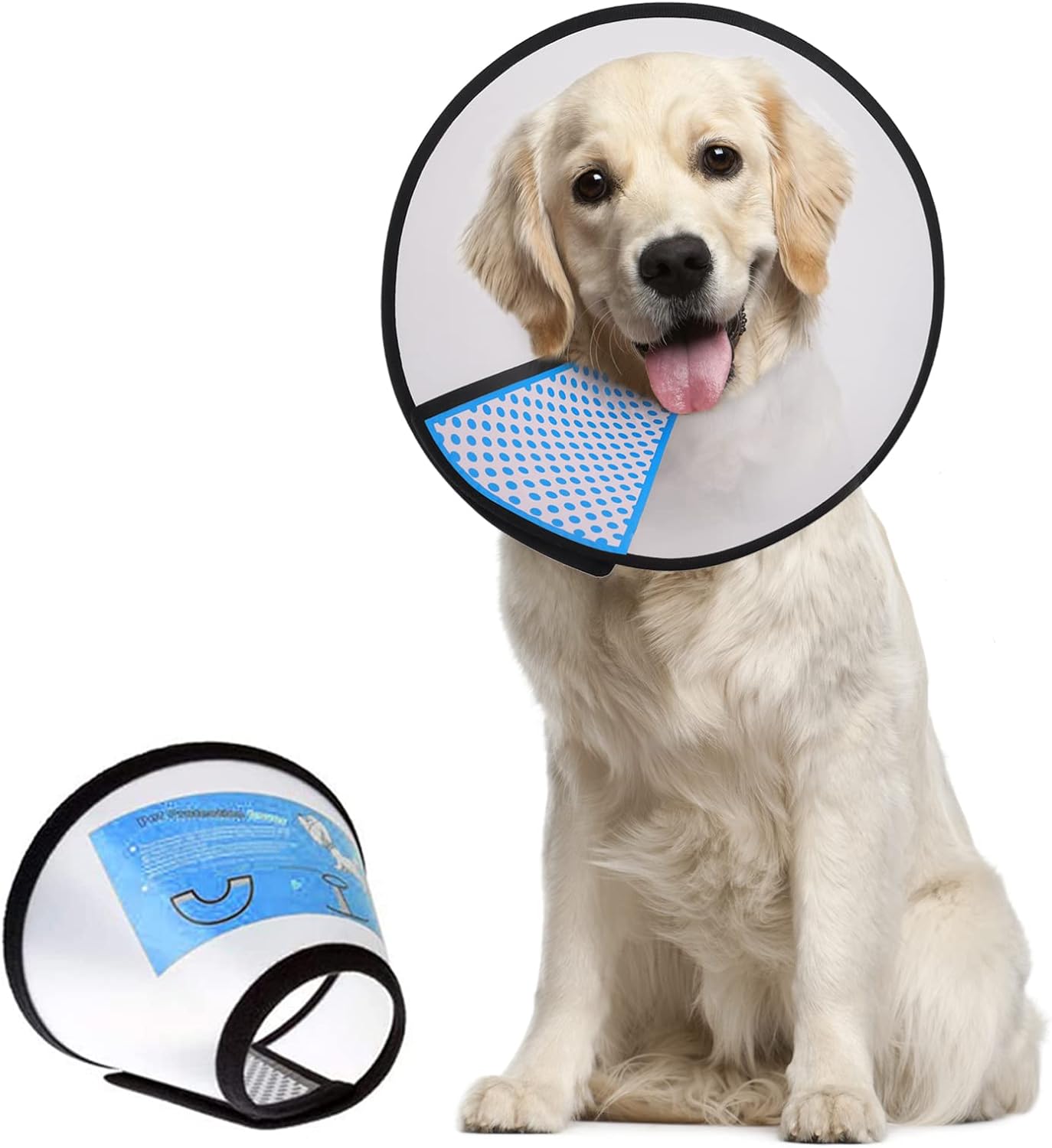 Supet Dog Cone Adjustable Pet Cone Recovery Collar Comfortable Pet Cone Collar P...