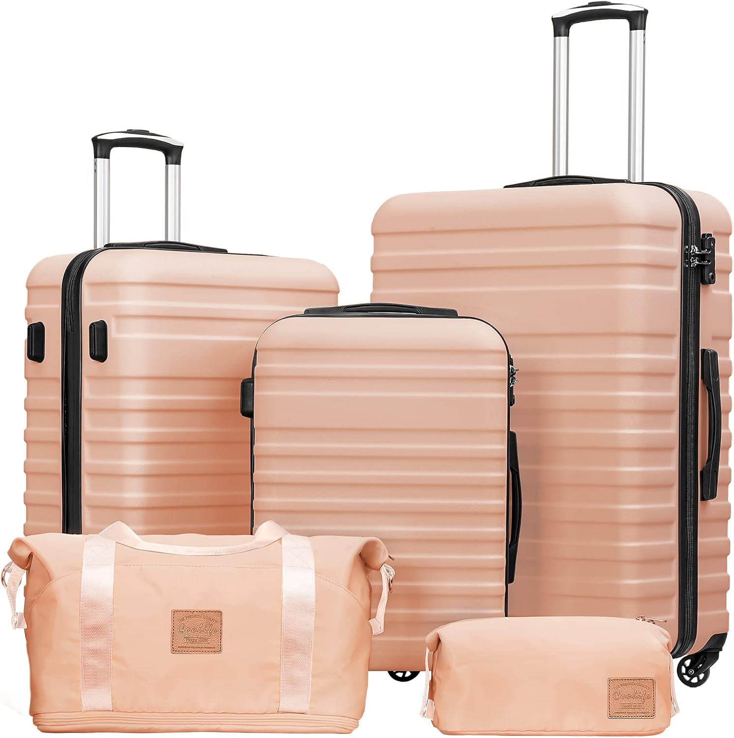 Coolife Suitcase Set 3 Piece Luggage Set Carry On Hardside Luggage with TSA Lock...