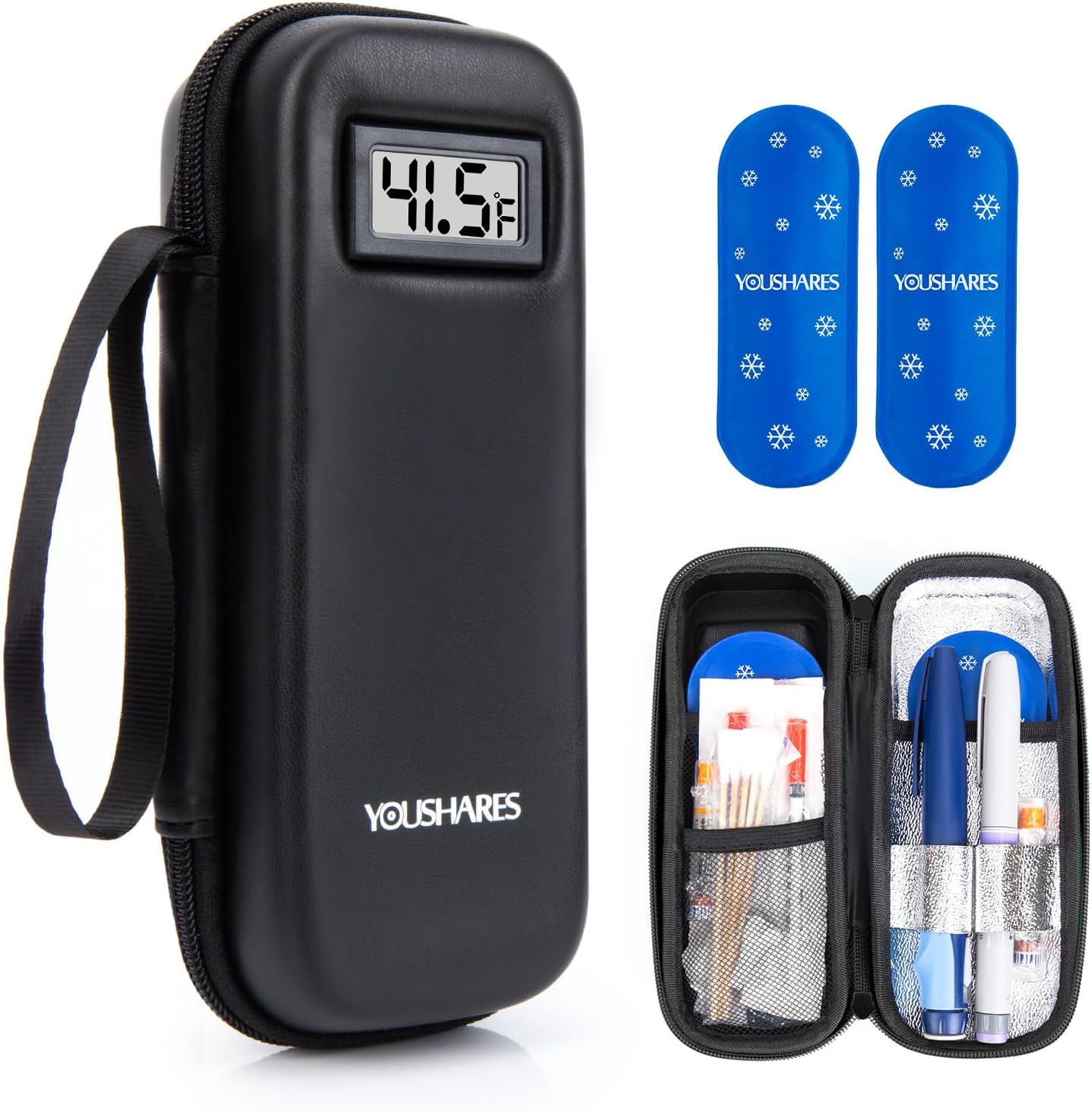 YOUSHARES Insulin Cooler Travel Case with Temperature Display - Diabetic Travel...