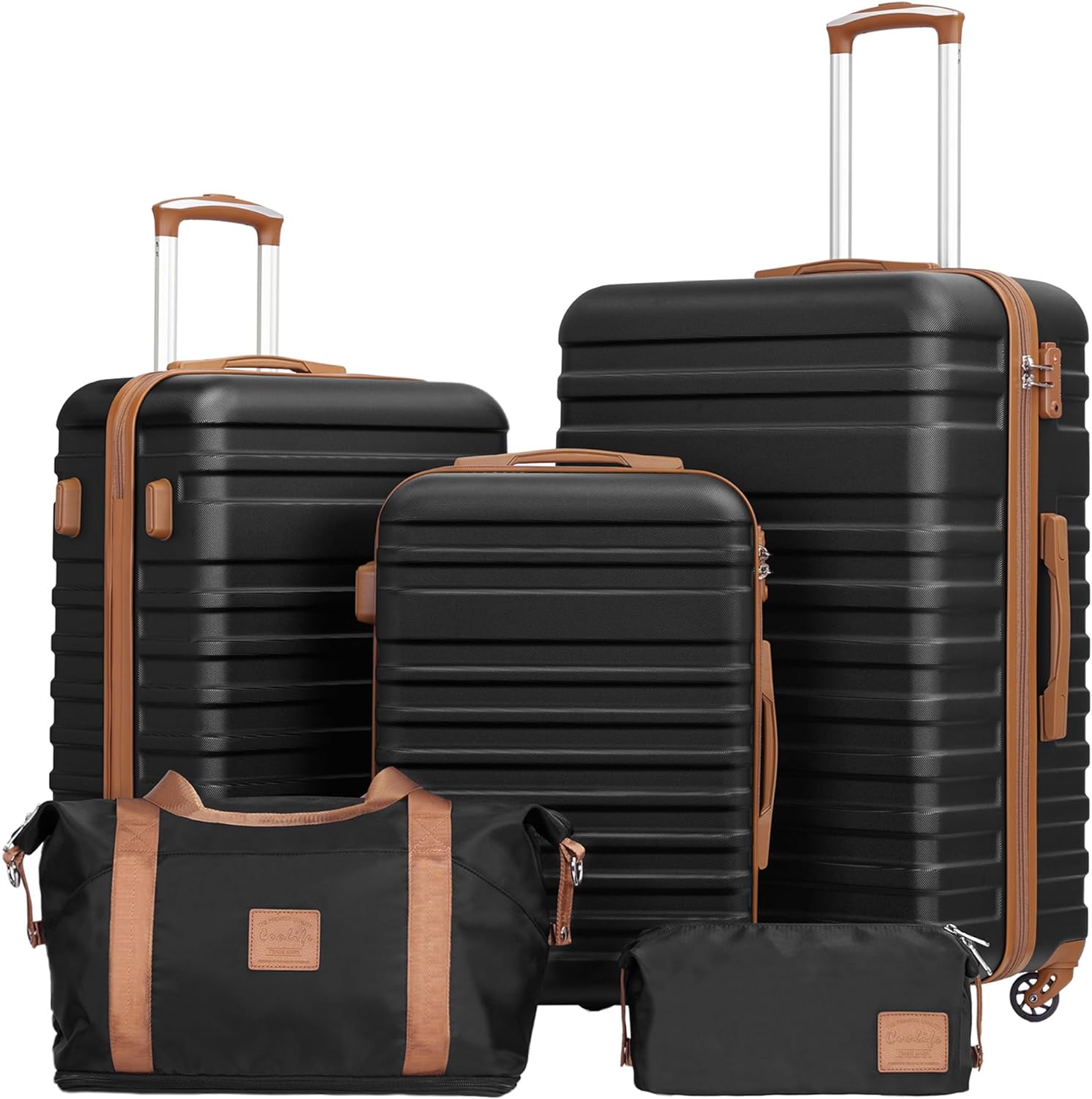 COOLIFE Suitcase Trolley Carry On Hand Cabin Luggage Hard Shell Travel Bag Light...