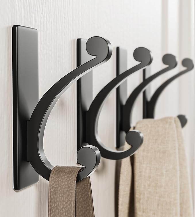 jockcaras Adhesive Coat Hooks for Door: 5KG Sturdy Wall Hook for Hanging Towel,...