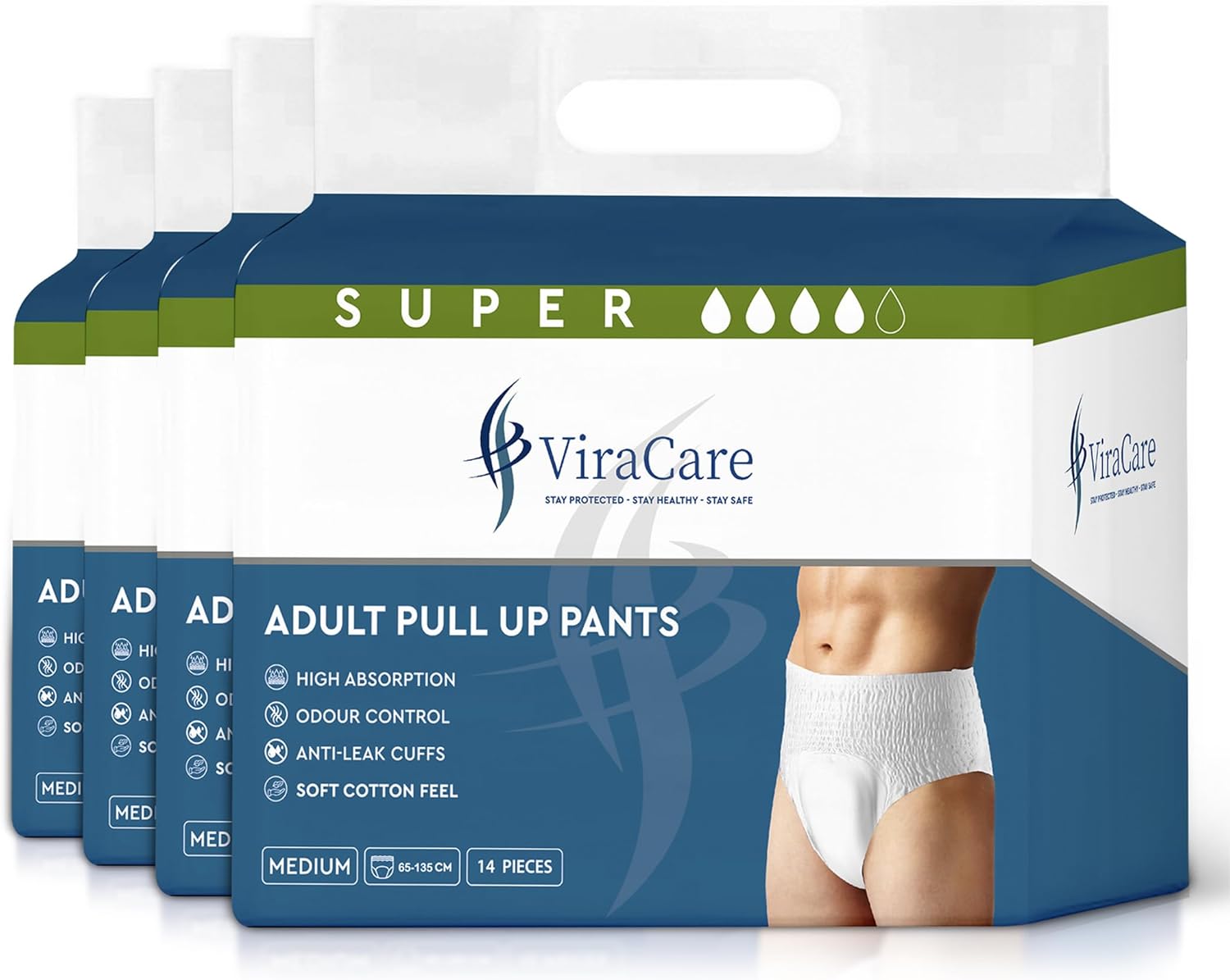 56 x Super Adult Nappies, Maximum Absorbency and Overnight Protection, Nappies f...