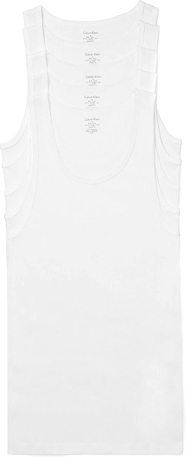 Calvin Klein Men's Tank Tops, Special Cotton Classics 5-Pack, High-Quality Tanks...