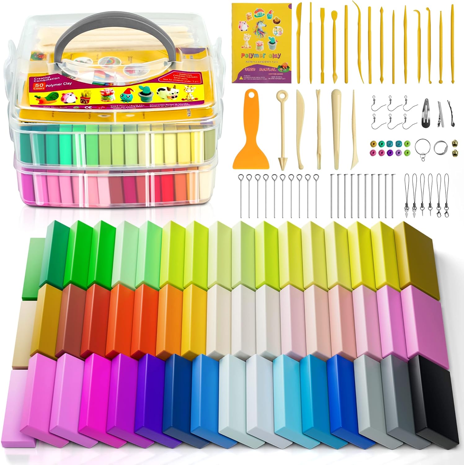 Polymer Clay 50 Colors, Modeling Clay for Kids, No...
