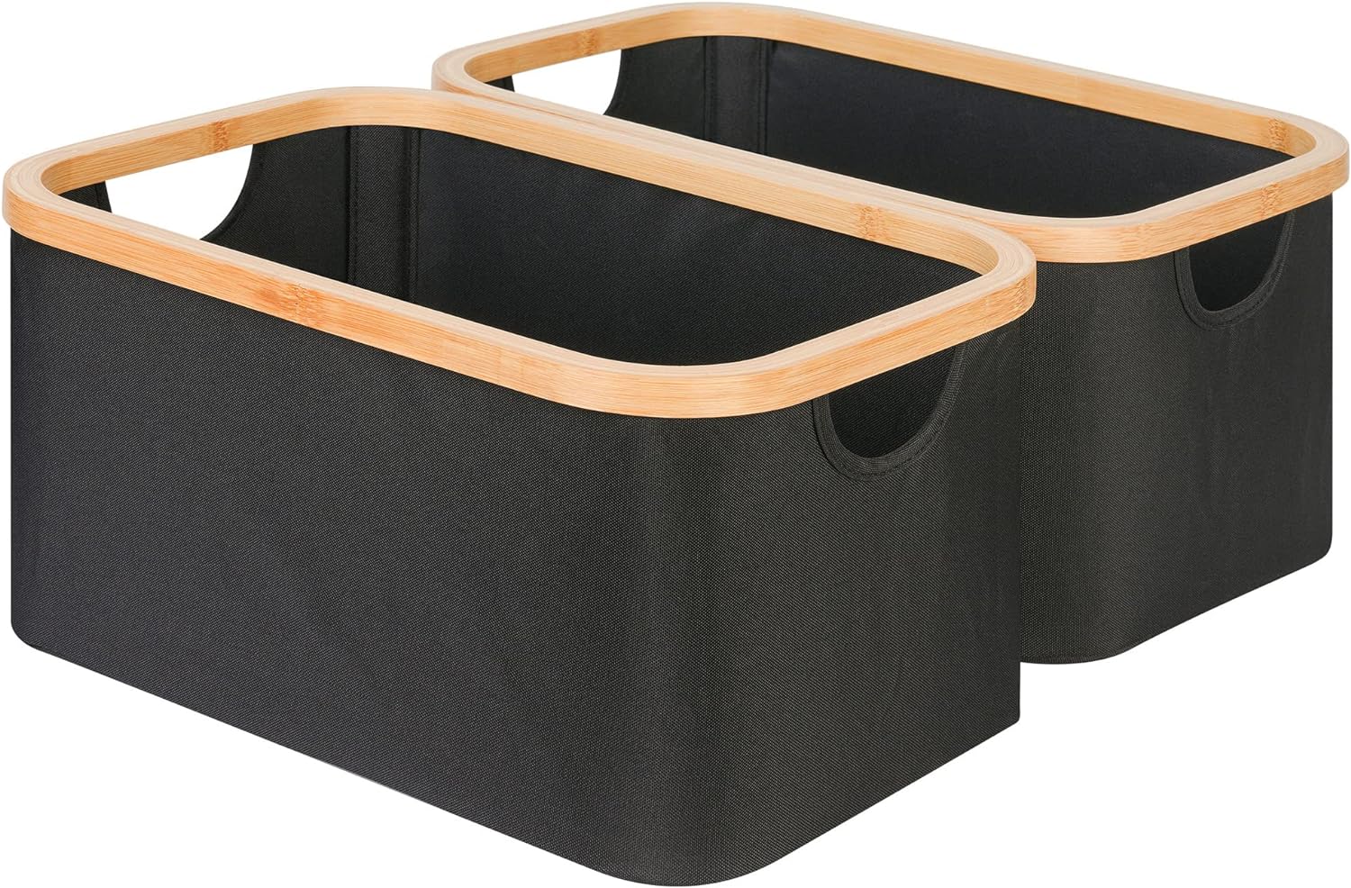 Storage Baskets, Special Fabric Storage Bins with Bamboo Handles, Innovative Col...