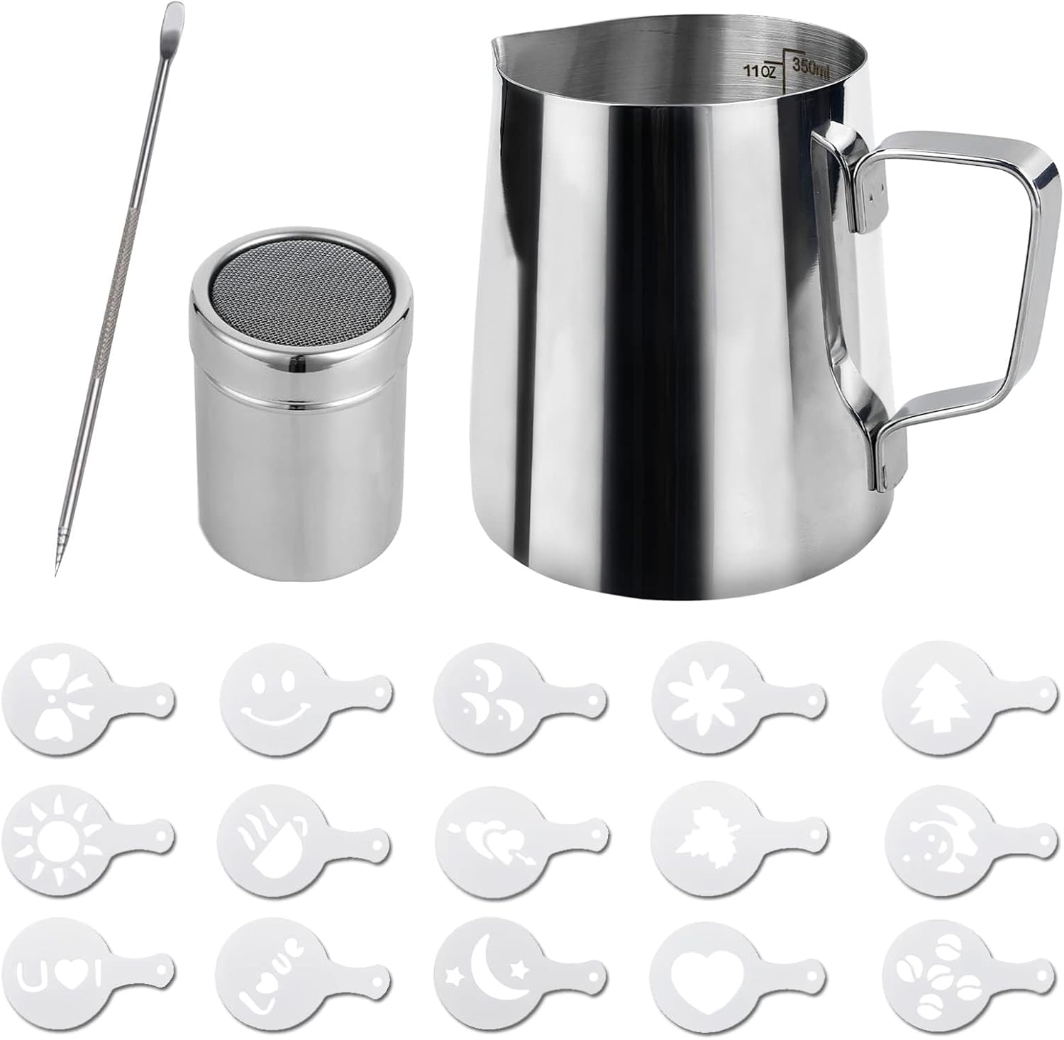 SZXMDKH Milk Frothing Jug 350ml (12oz ) Stainless Steel Milk Pitcher Cup Barista...