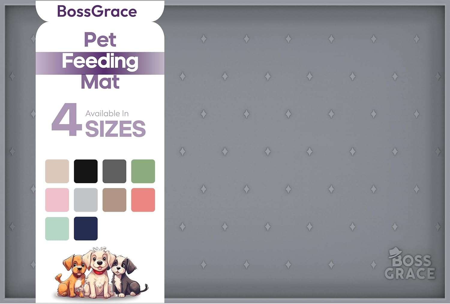 Dog Food Mat - 24x15” Large Silicone Pet Food Mat, Raised Edges Dog Mat for Food...