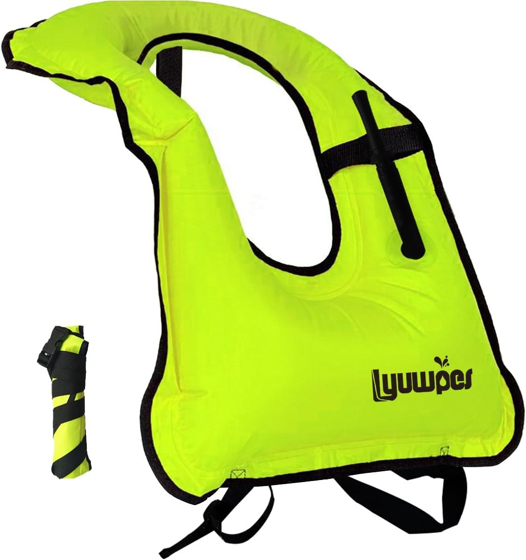 Inflatable Snorkel Vest Adult Snorkeling Jackets Free Diving Swimming Safety Loa...