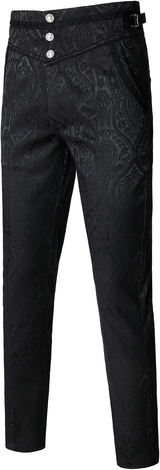 VATPAVE Mens Gothic Pants Cosplay Costume Trousers Steampunk Victorian Pants S B...