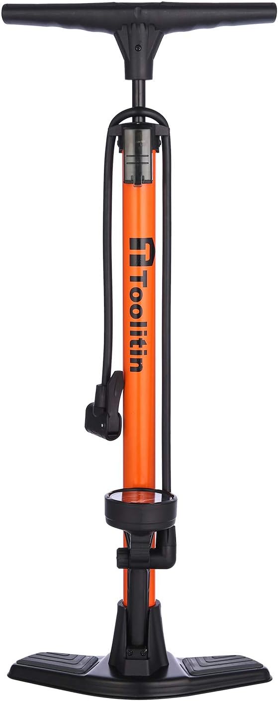 Bike Pump with Gauge,High Pressure,Floor Bicycle Pump Compatible with Presta and...