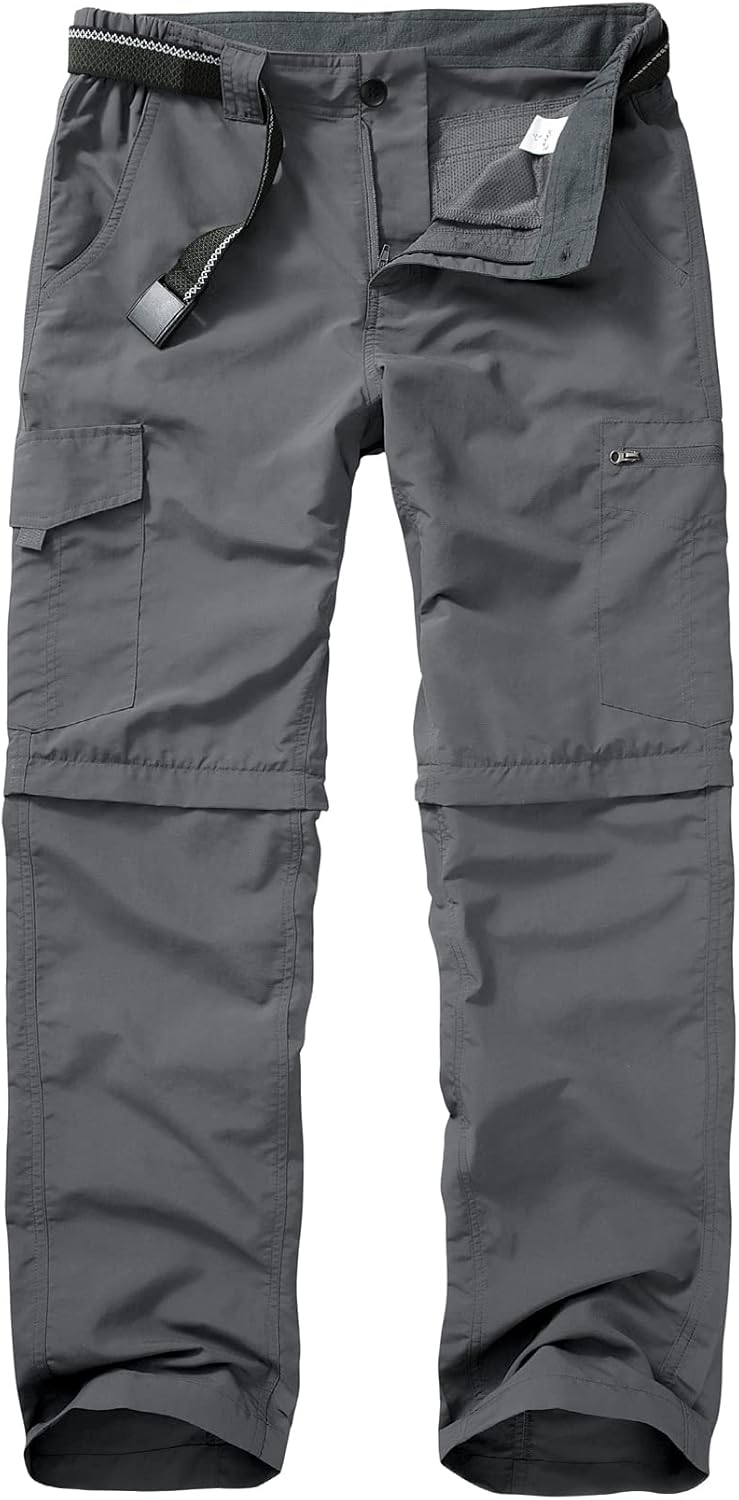 mosingle Walking Hiking Trousers Mens, Safari Zip Off Lightweight Quick Dry Conv...