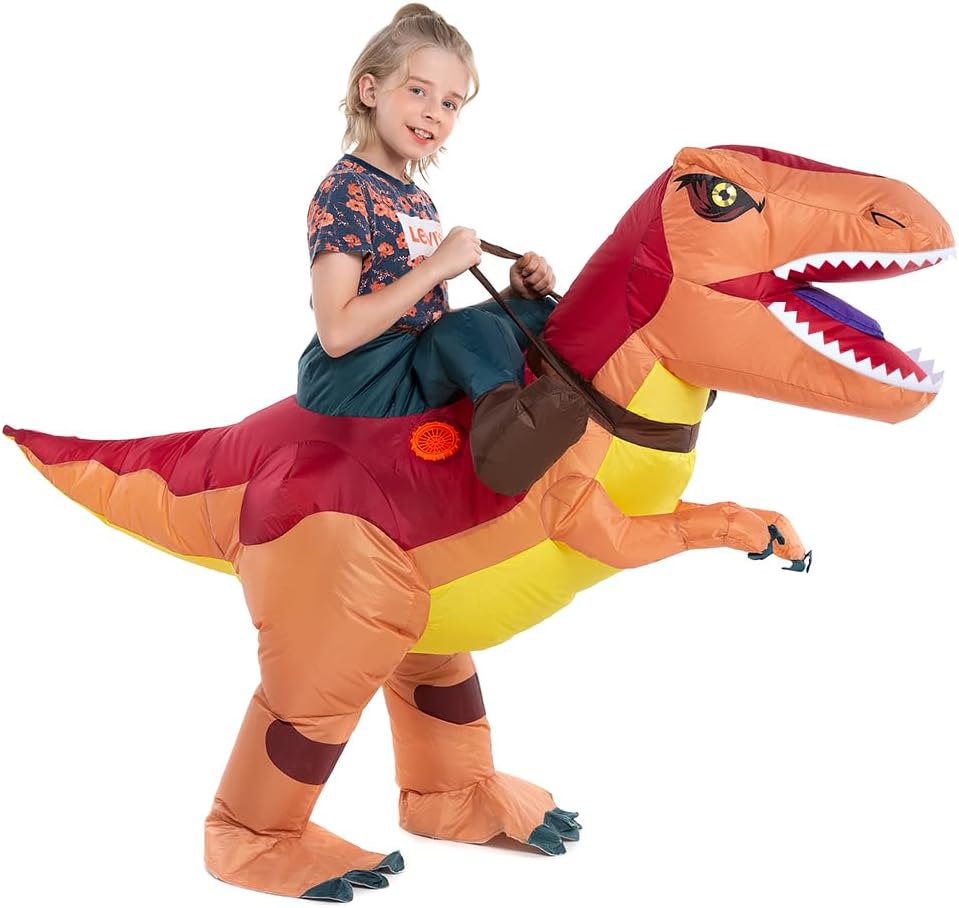 HSCTEK Child Inflatable Costume, Special Ride on Dinosaur Costume for Kids, Uniq...
