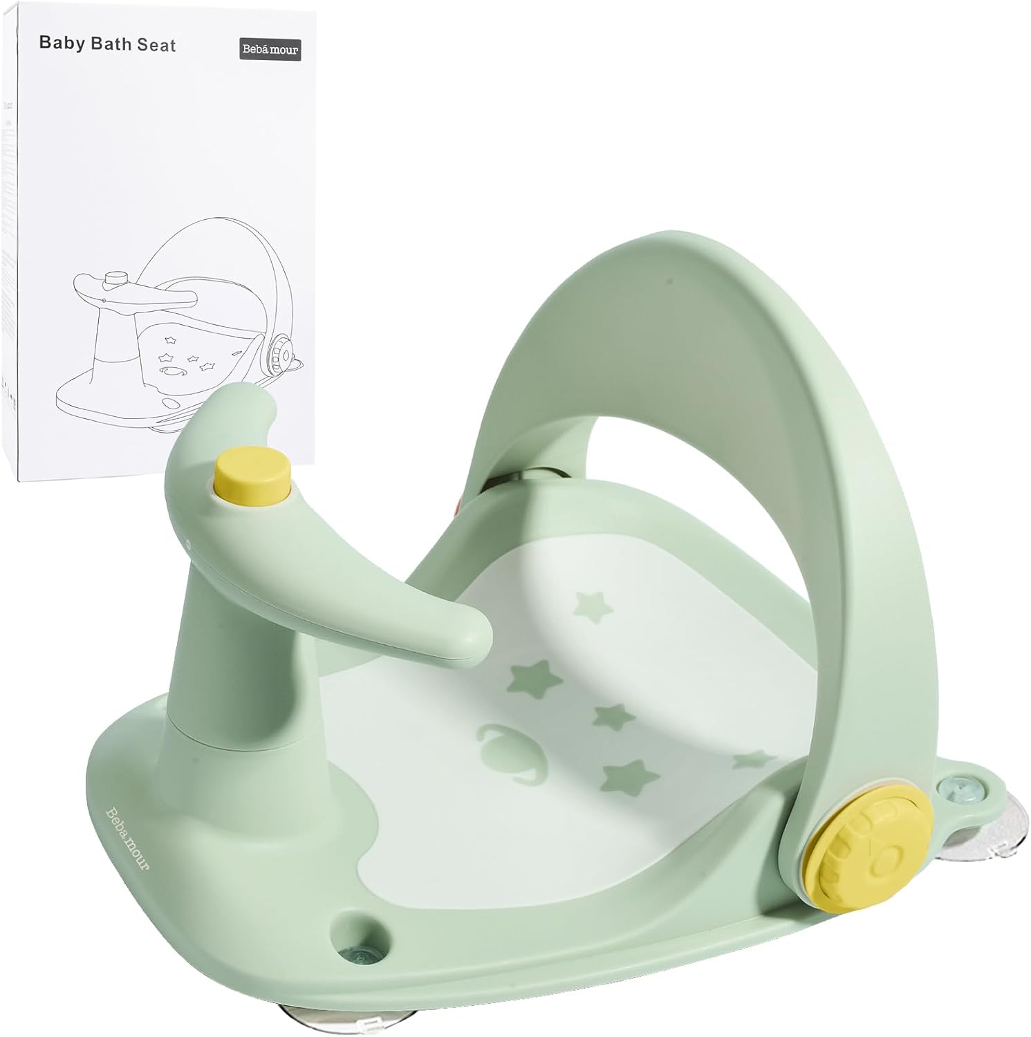 Bebamour Baby Bath Seat 6 Months Plus Folding Stand Baby Bath Tub with Strong Su...