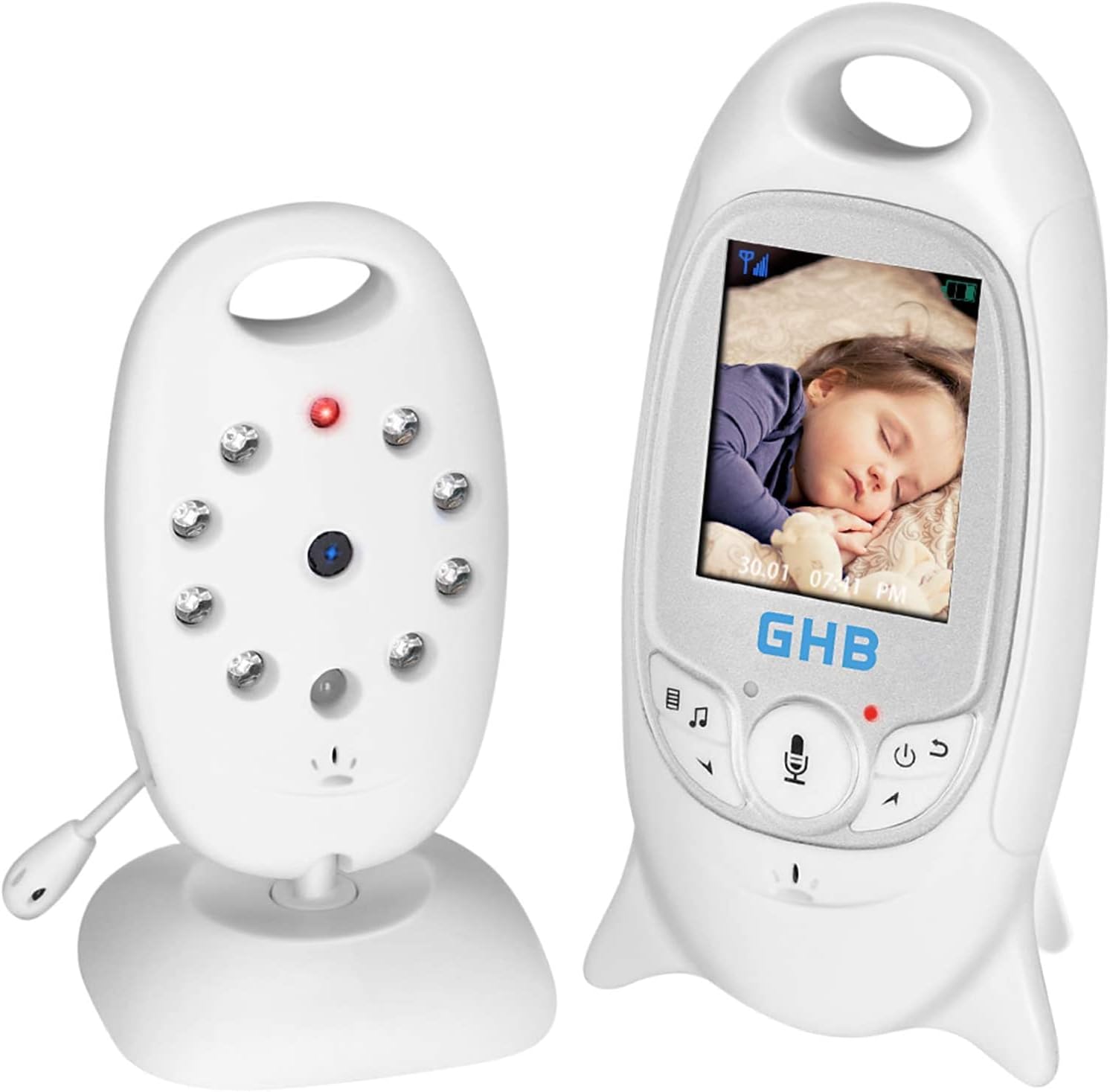 GHB Baby Monitor Video Baby Monitor Wireless with Camera Night Vision Temperatur...