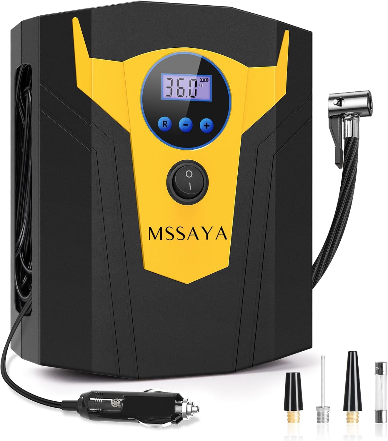MSSAYA Car Tyre Inflator Air Compressor, 150 PSI Digital Car Tyre Pump - 12V DC...