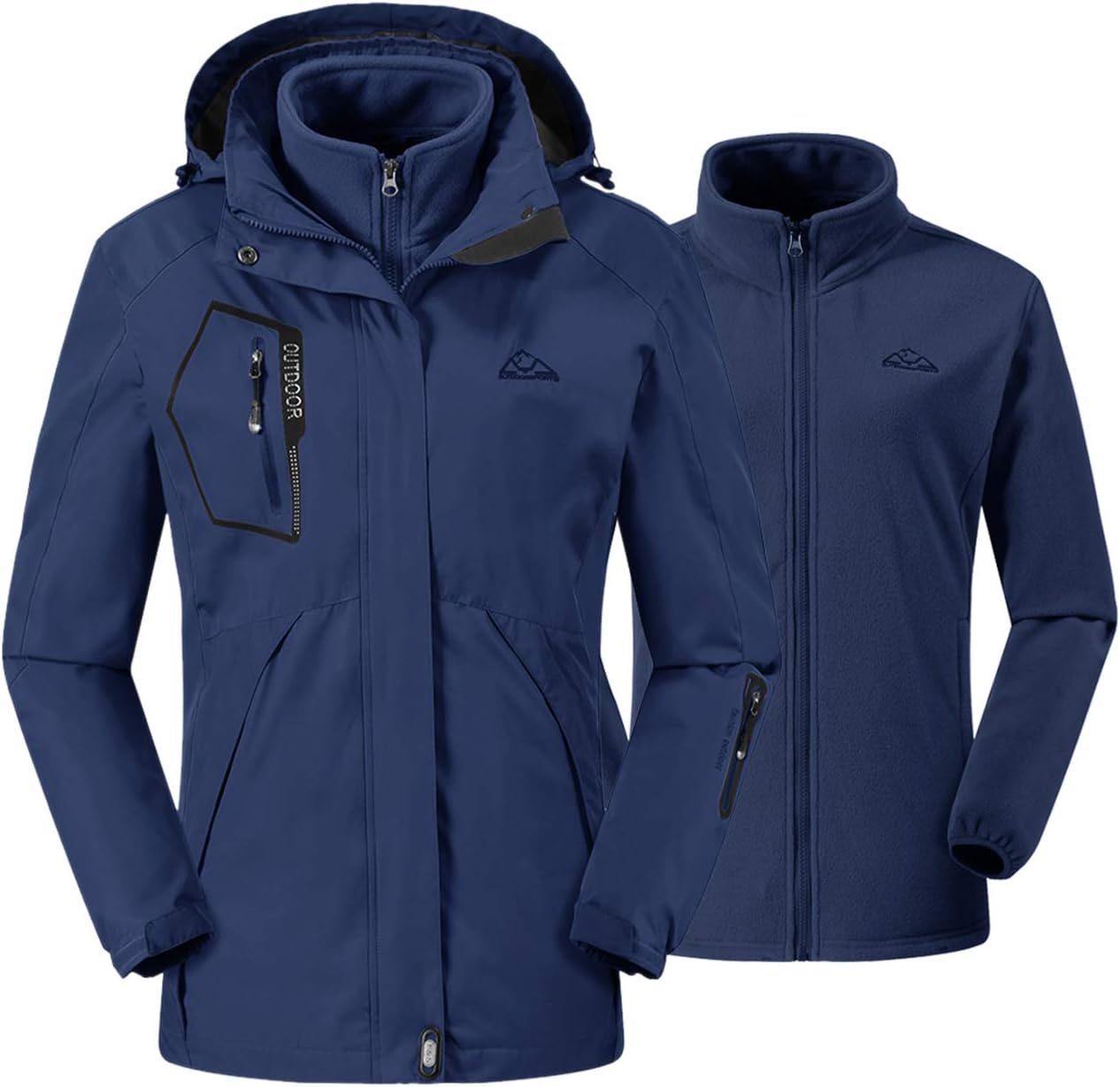 donhobo Womens 3 In 1 Jackets Fleece Ski Jacket Softshell Winter Waterproof Full...