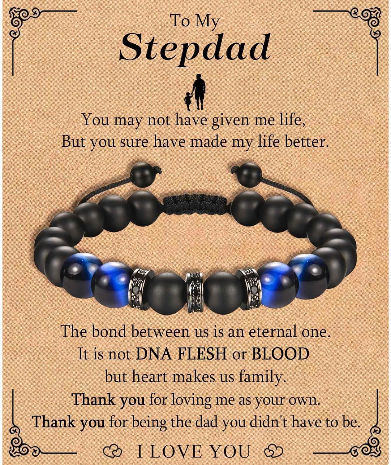 KORAS Gifts for Men Boys, Boyfriend Husband Bracelet Tiger Eye Bracelet for Dad...