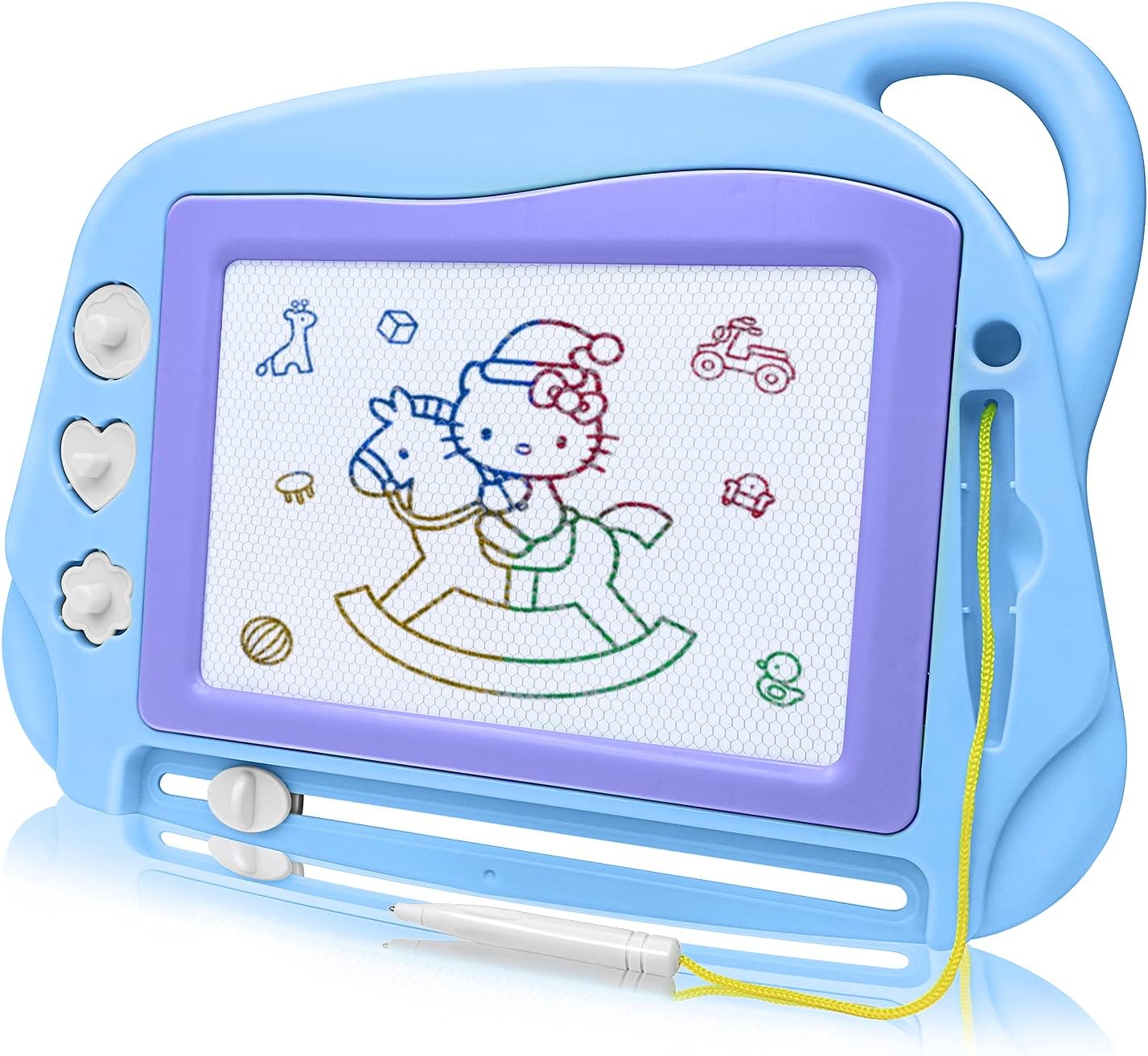 AiTuiTui Magnetic Drawing Doodle Board for Kids, Travel Size Colorful Writing Ta...