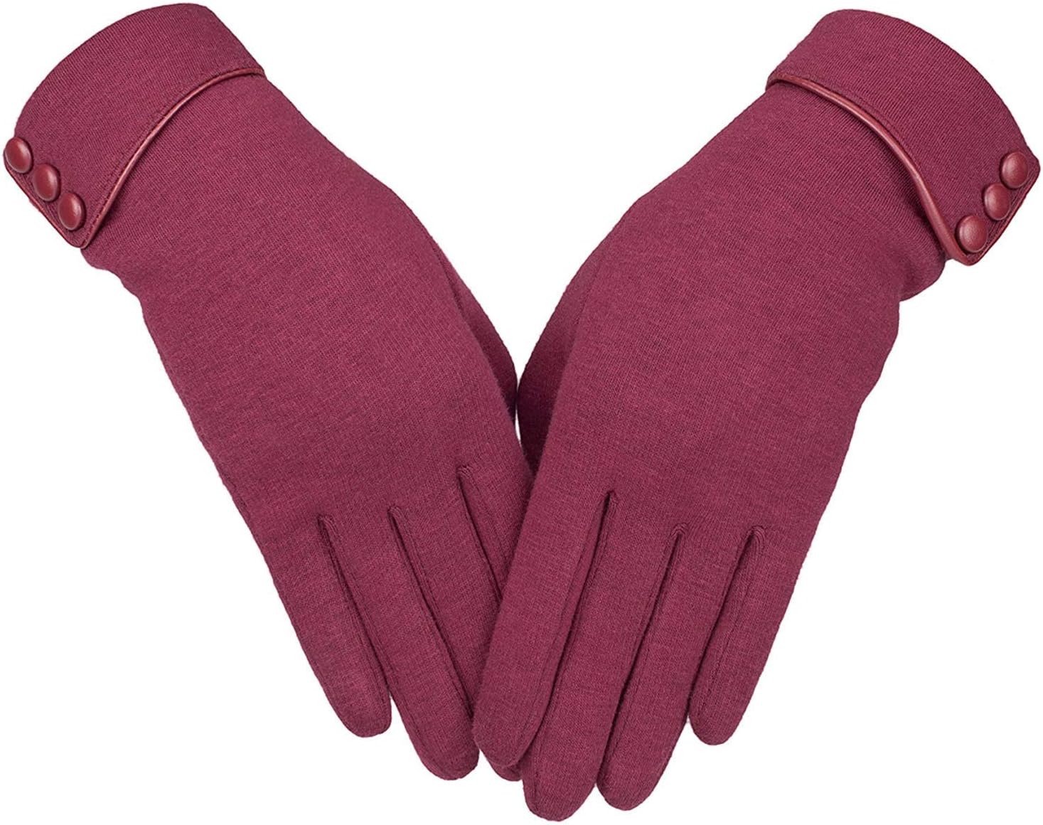 VOGOUL Women Touch Screen Gloves Warm Lined Thick Warmer Winter Gloves Red