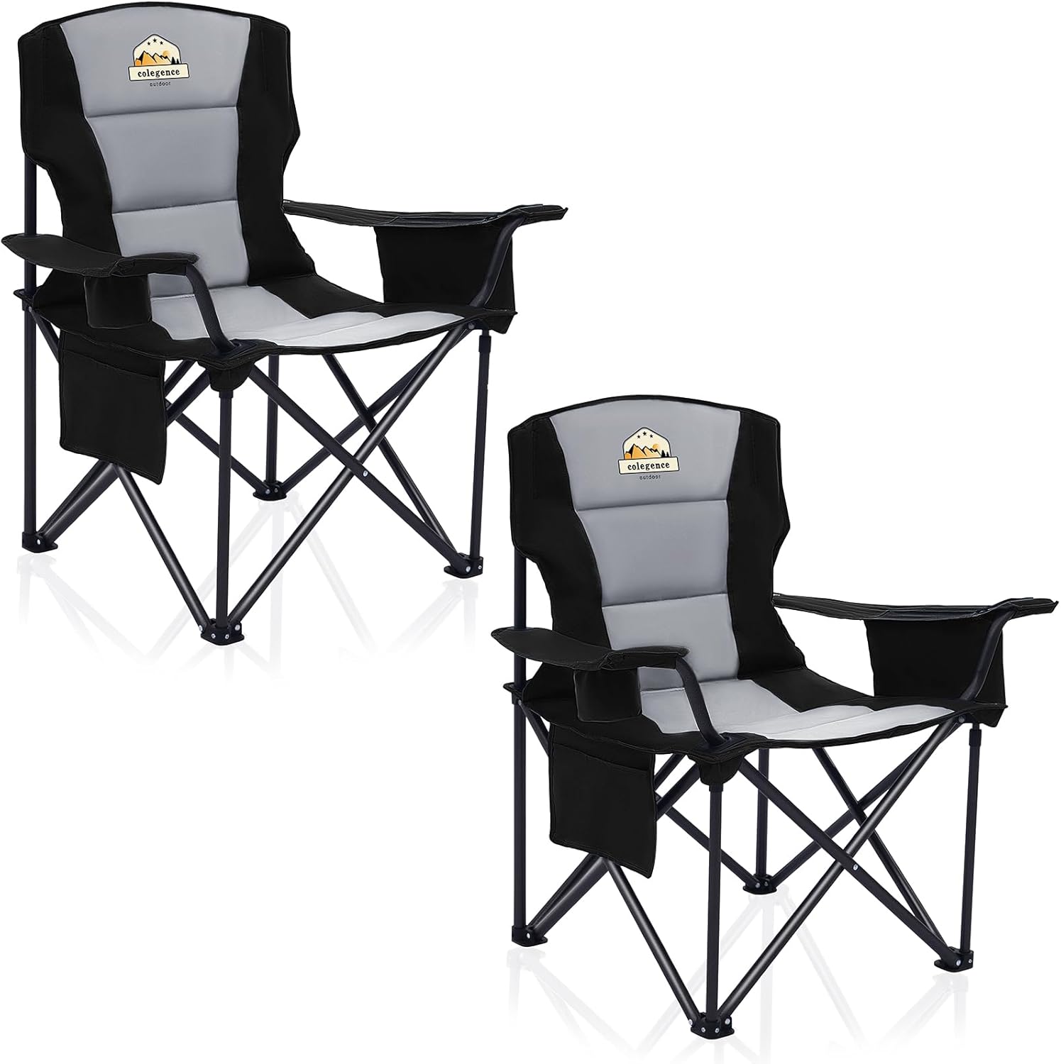 Oversized Camping Chair Set of 2 Support 450 LBS Carry Bag Included, Heavy Duty...