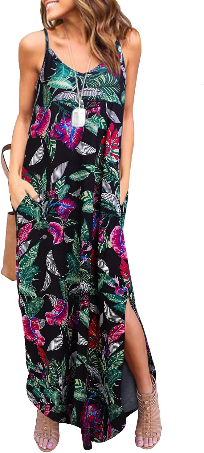 HUSKARY Women's Summer Dress, Special Casual Sleeveless V Neck Dress, Innovative...