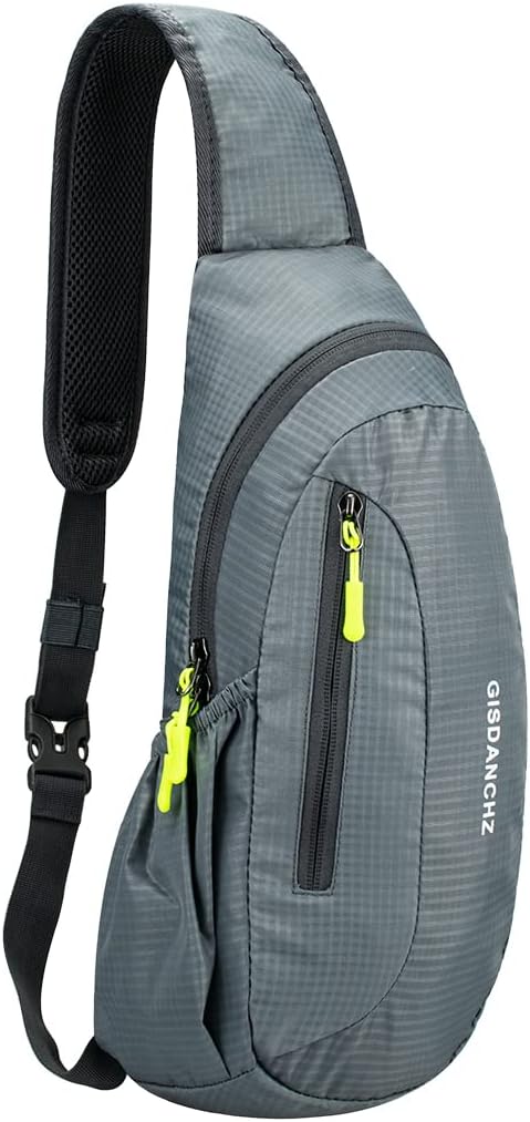 Gisdanchz Waterproof Lightweight Nylon Sling Rucksack Bag for Sports and Outdoor...