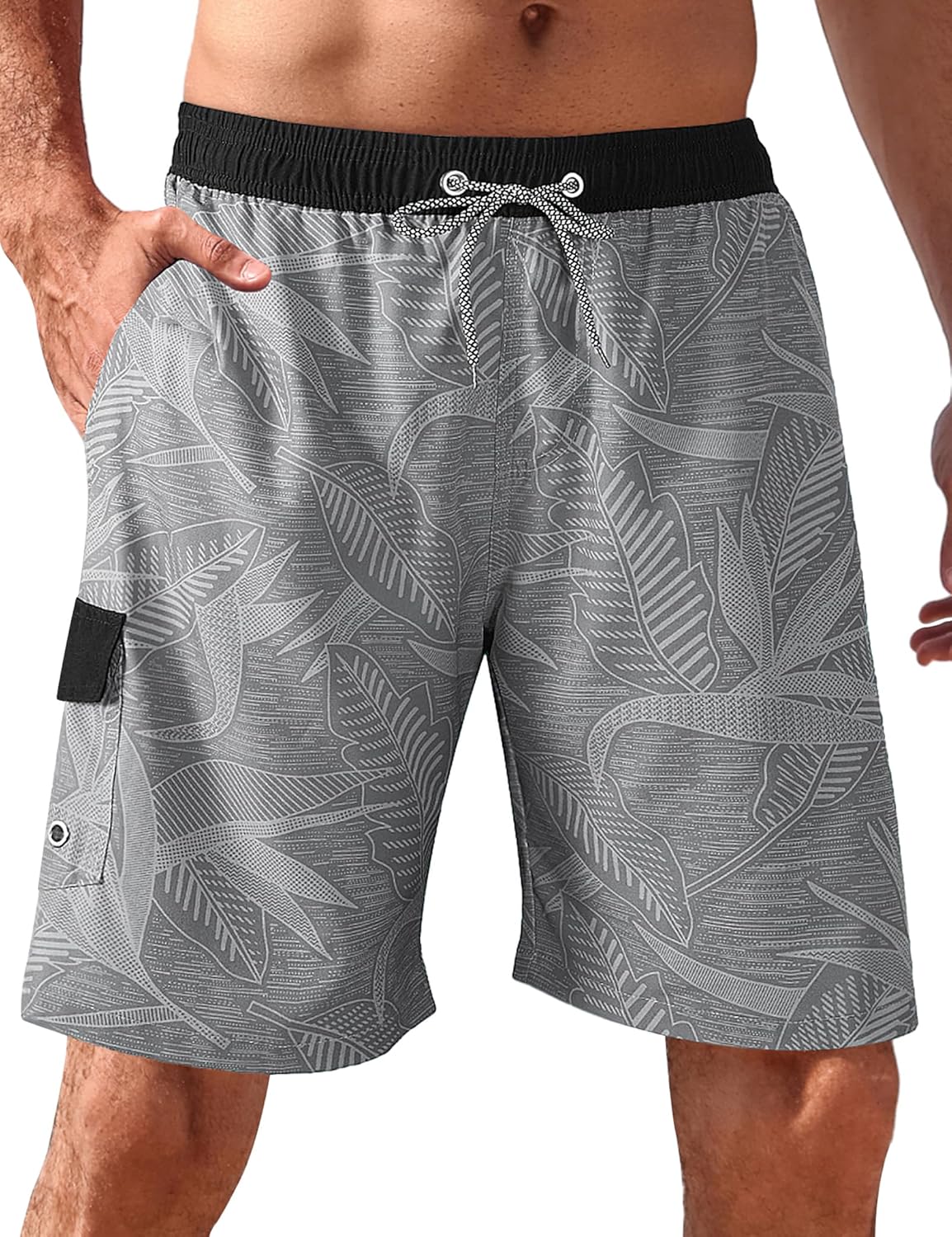 BOJIN Mens Swim Trunks 9" Quick Dry Stretch Swim Shorts Mesh Lining Bathing Suit...