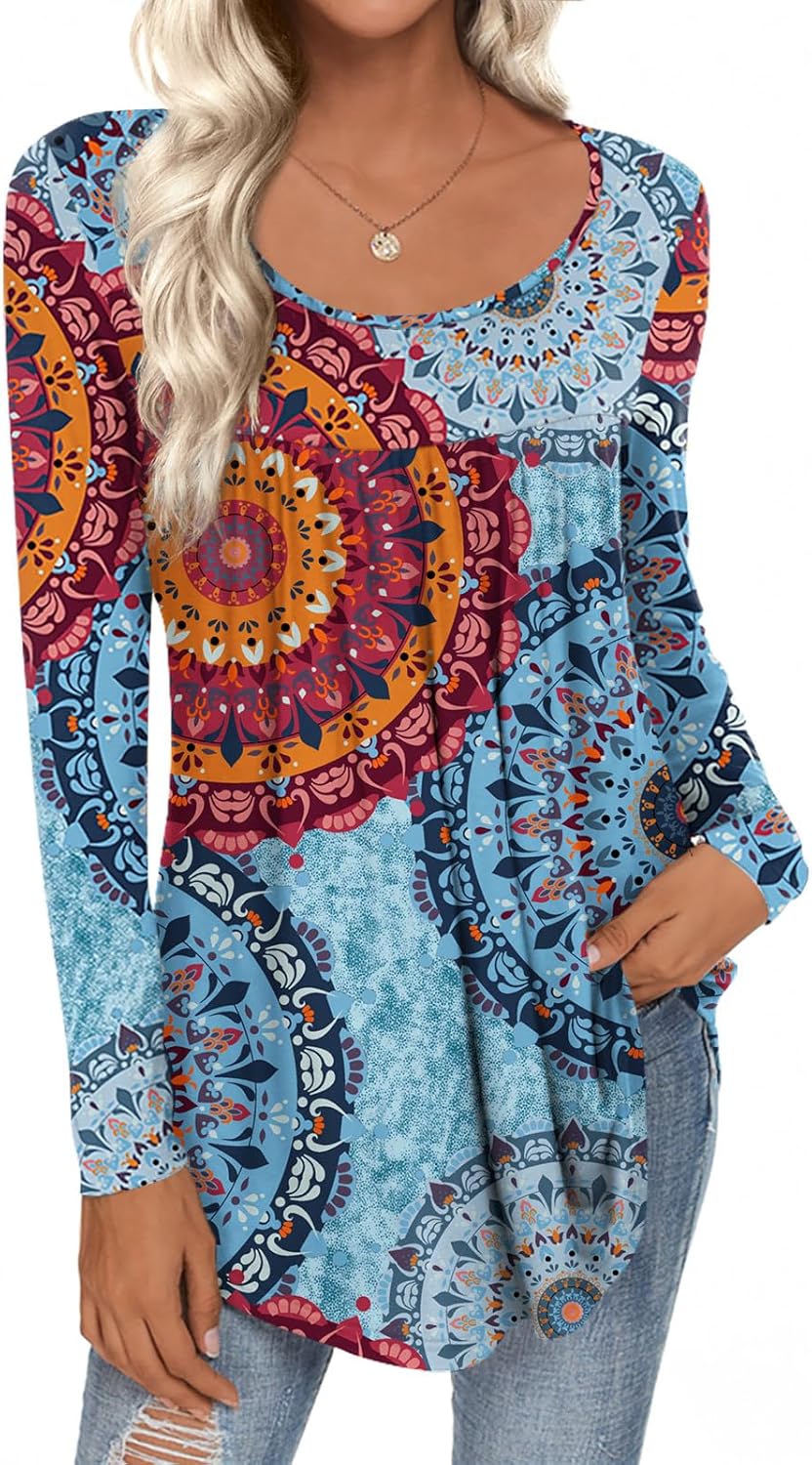 CATHY Womens Long Sleeve Tunic, Special Loose Fit Tunic Tops, Innovative Casual...