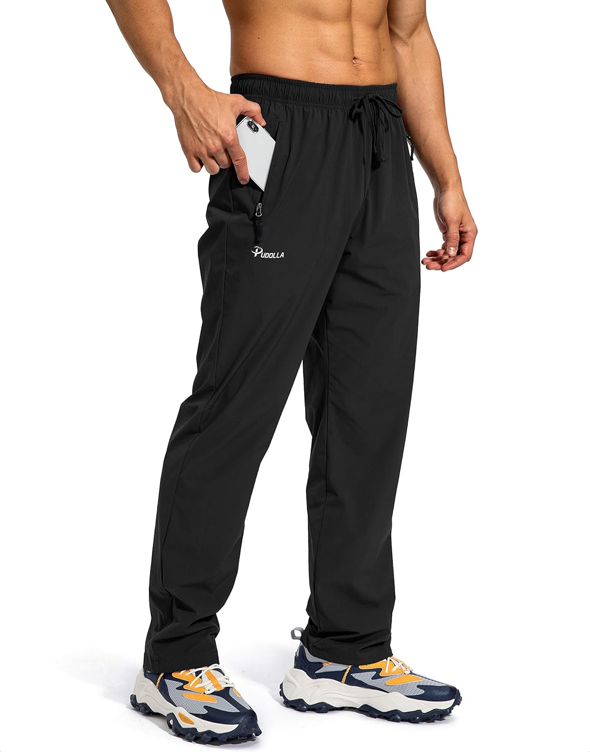 Pudolla Men's Workout Athletic Pants Elastic Waist Jogging Running Pants for Men...