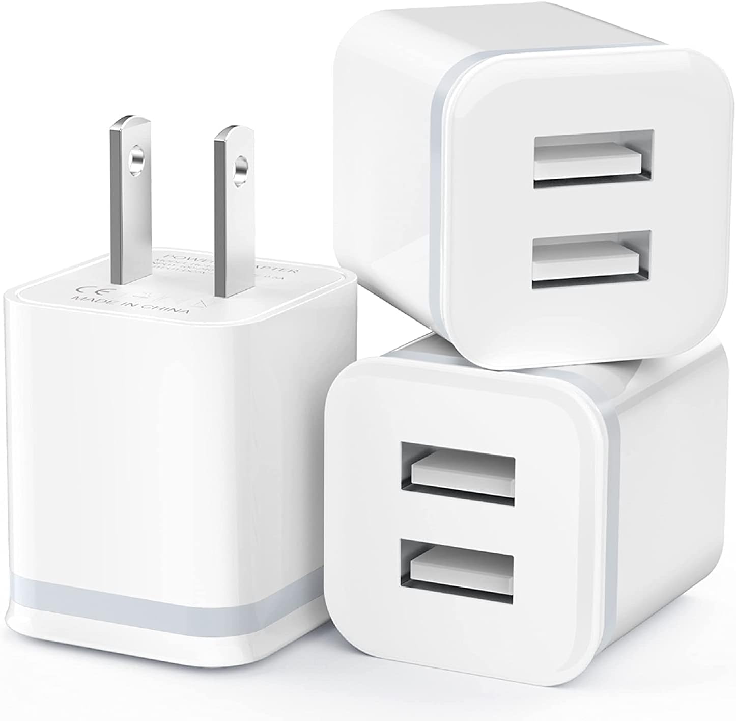 USB Wall Charger, LUOATIP 3-Pack 2.1A/5V Dual Port...
