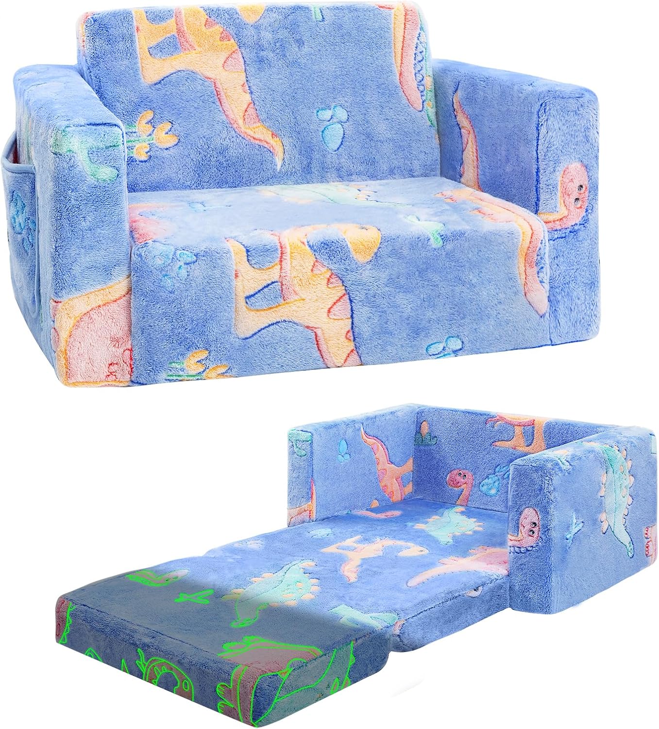 Toddler Couch,Toddler Chair,Kids Sofa Chair 2-in-1 Baby Seat Furniture Fold Out,...