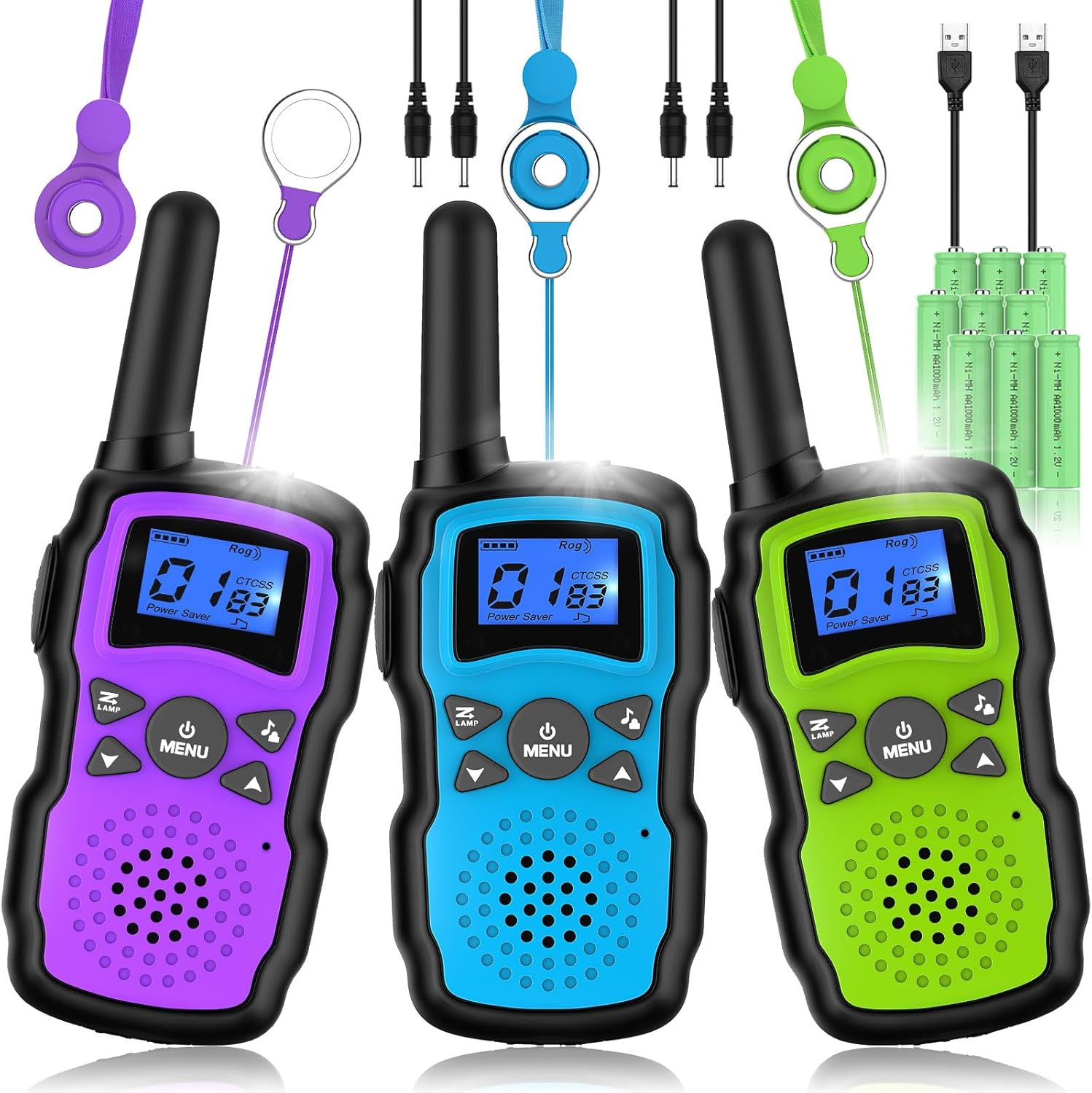 Wishouse Walkie Talkies for Kids Adult Long Range Rechargeable 3 Pack,Boy Wearab...