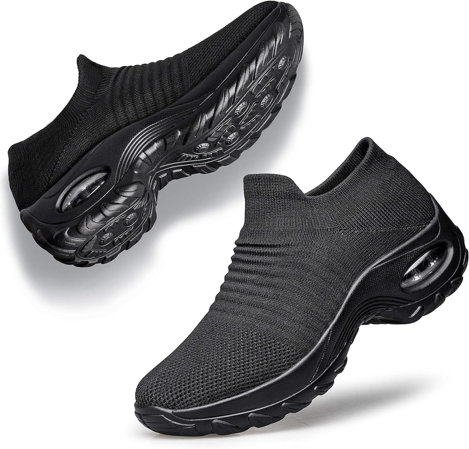 YHOON Women's Walking Shoes - Sock Sneakers Slip on Mesh Platform Air Cushion At...