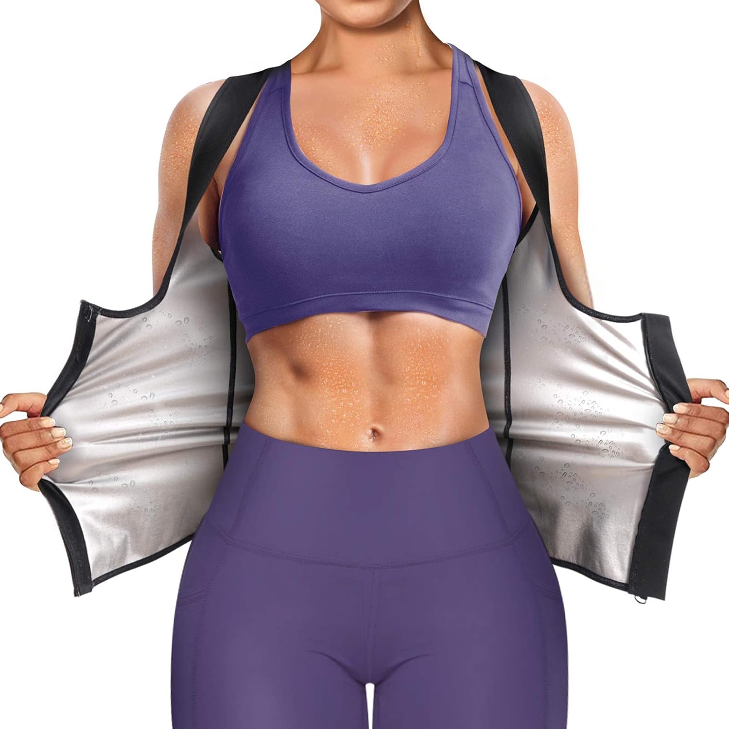 Junlan Sauna Suit for Women Waist Trainer Vest for Women Sweat Tank Top Shaper f...