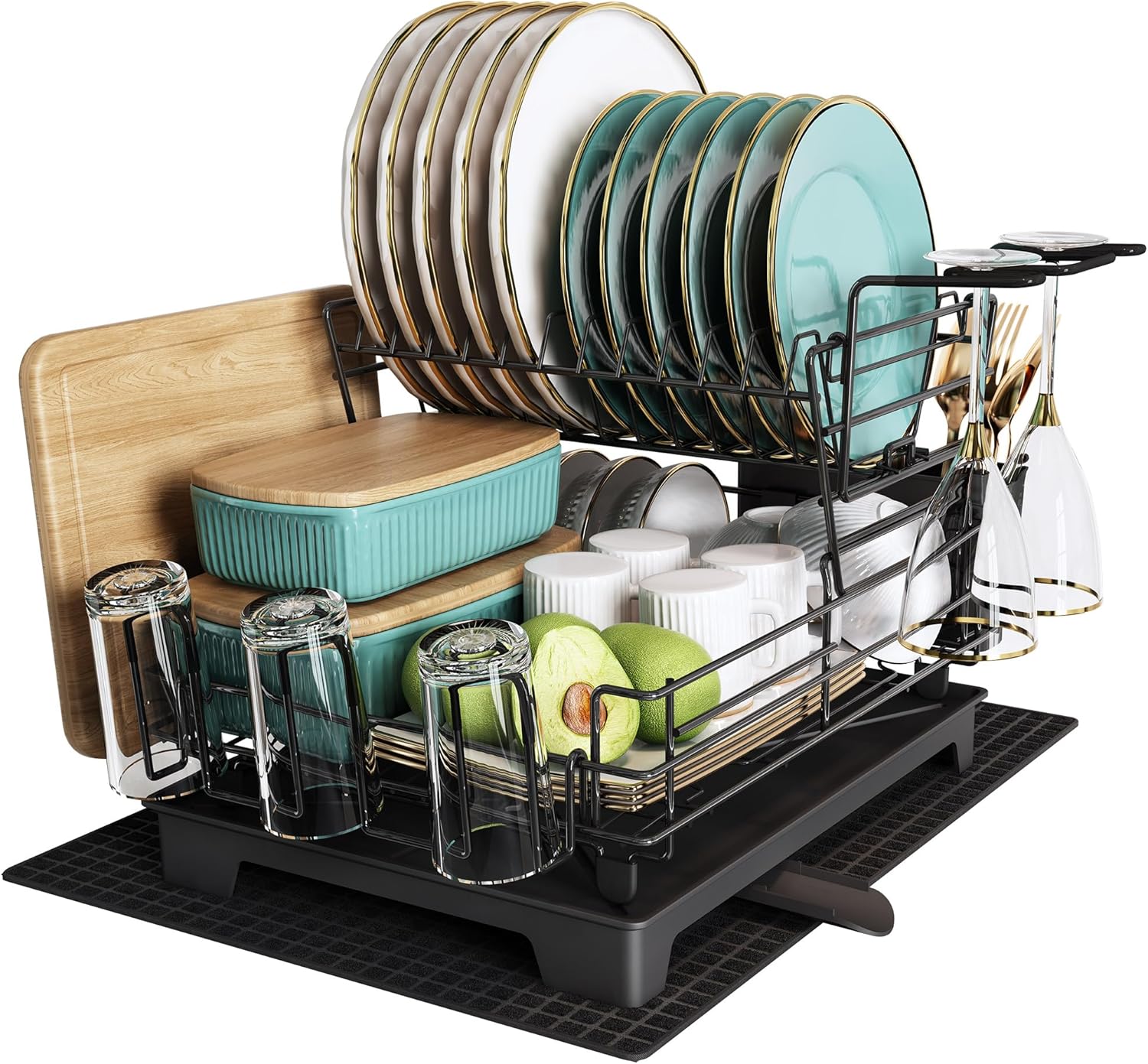 MAJALiS Dish Drying Rack for Kitchen Counter, Stainless Steel Large Dish Drainer...