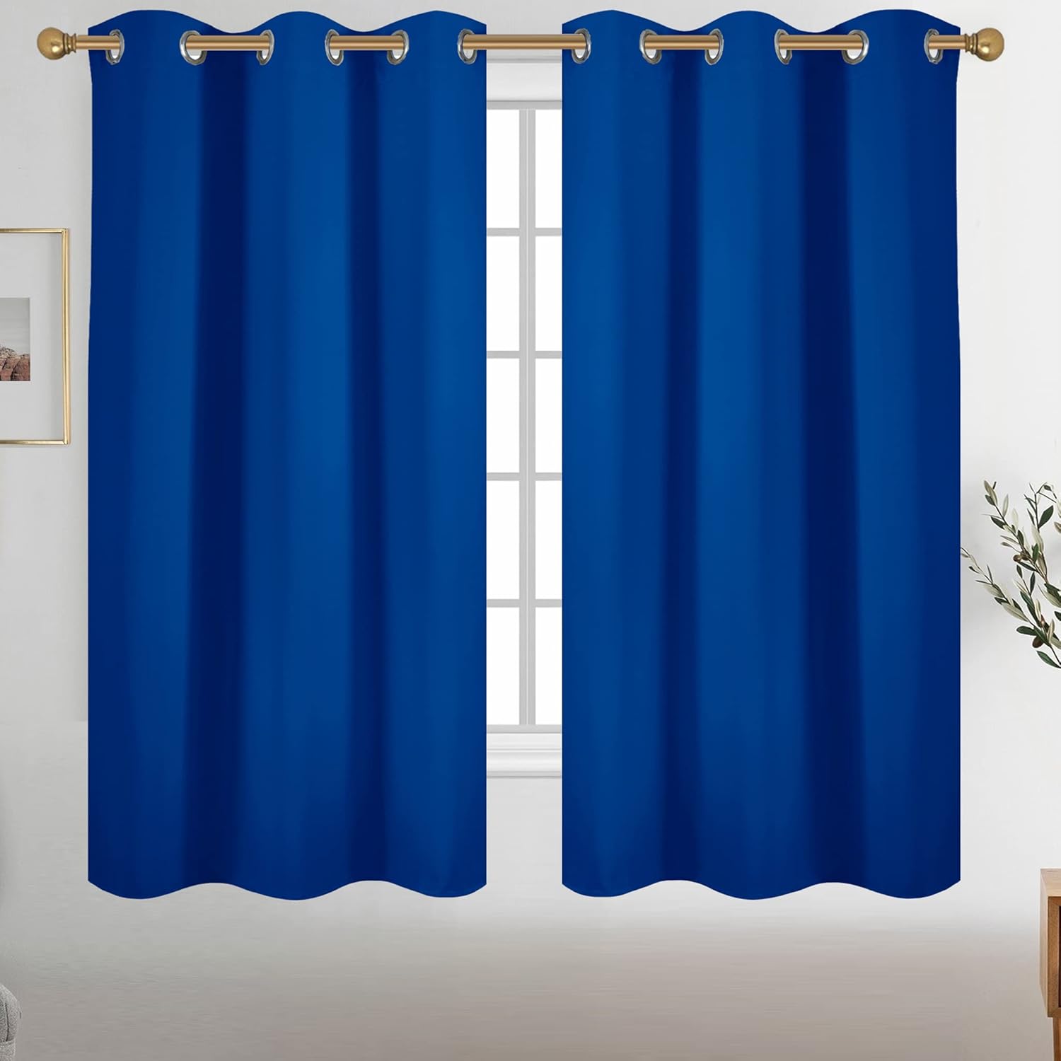 Diraysid Royal Blue Grommet Blackout Curtains, Special Thermal Insulated Room Da...