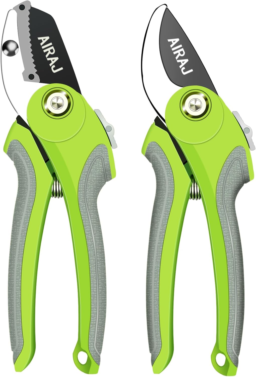 AIRAJ Secateurs Set of 2, Bypass and Anvil Pruning Shears with Rust Proof Stainl...