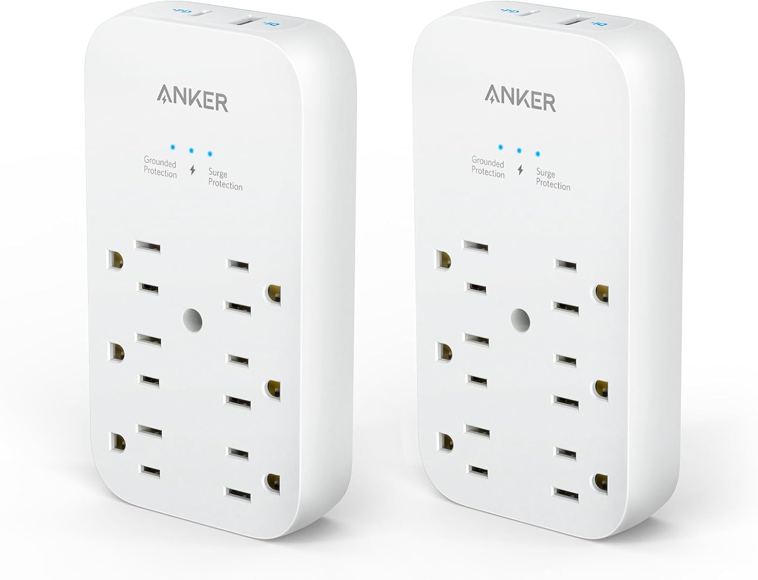 Anker Outlet Extender and USB Wall Charger, 6 Outlets and 2 USB Ports, 20W USB C...