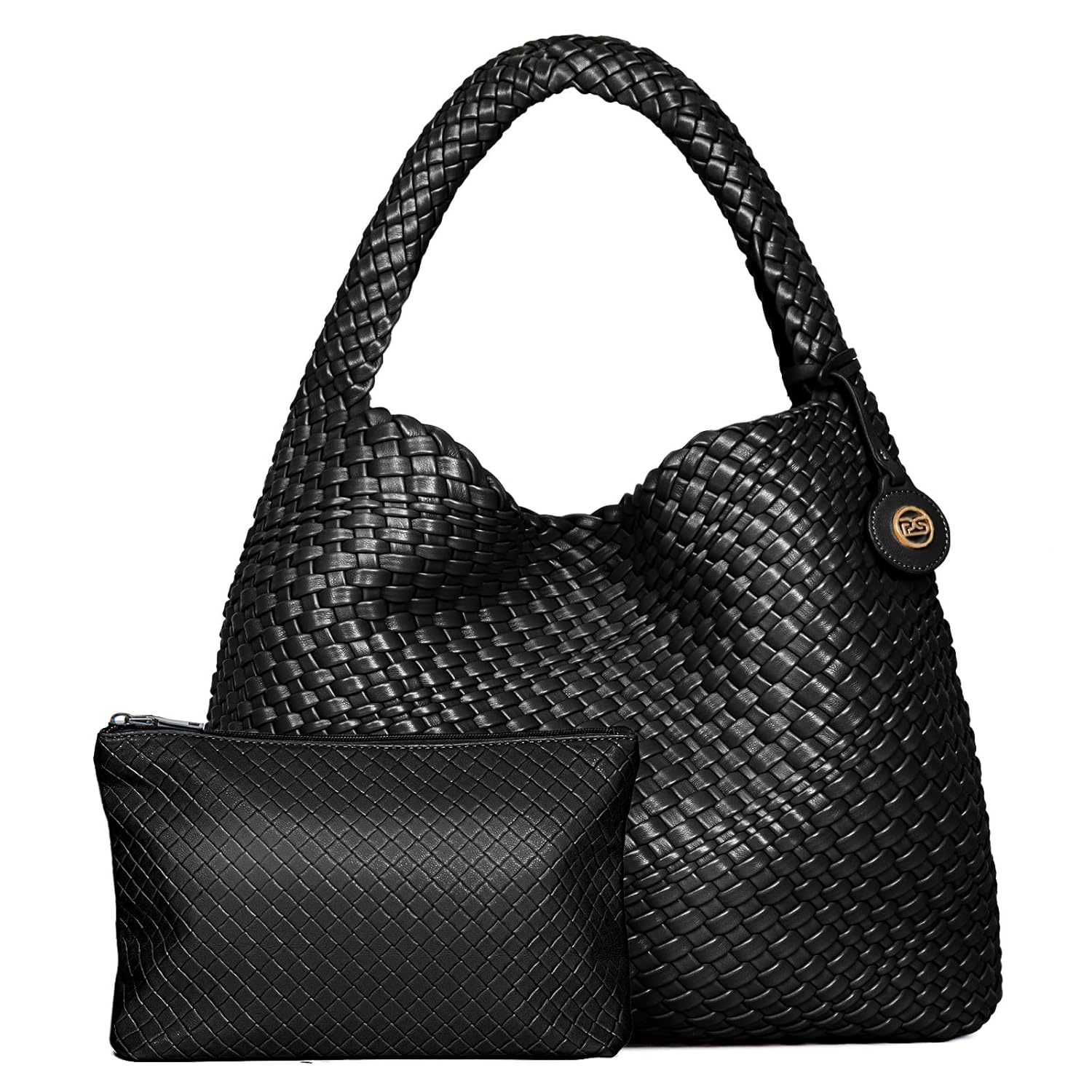 PS PETITE SIMONE Woven Tote Bag for Women Large Woven Purse Woven Leather Handba...