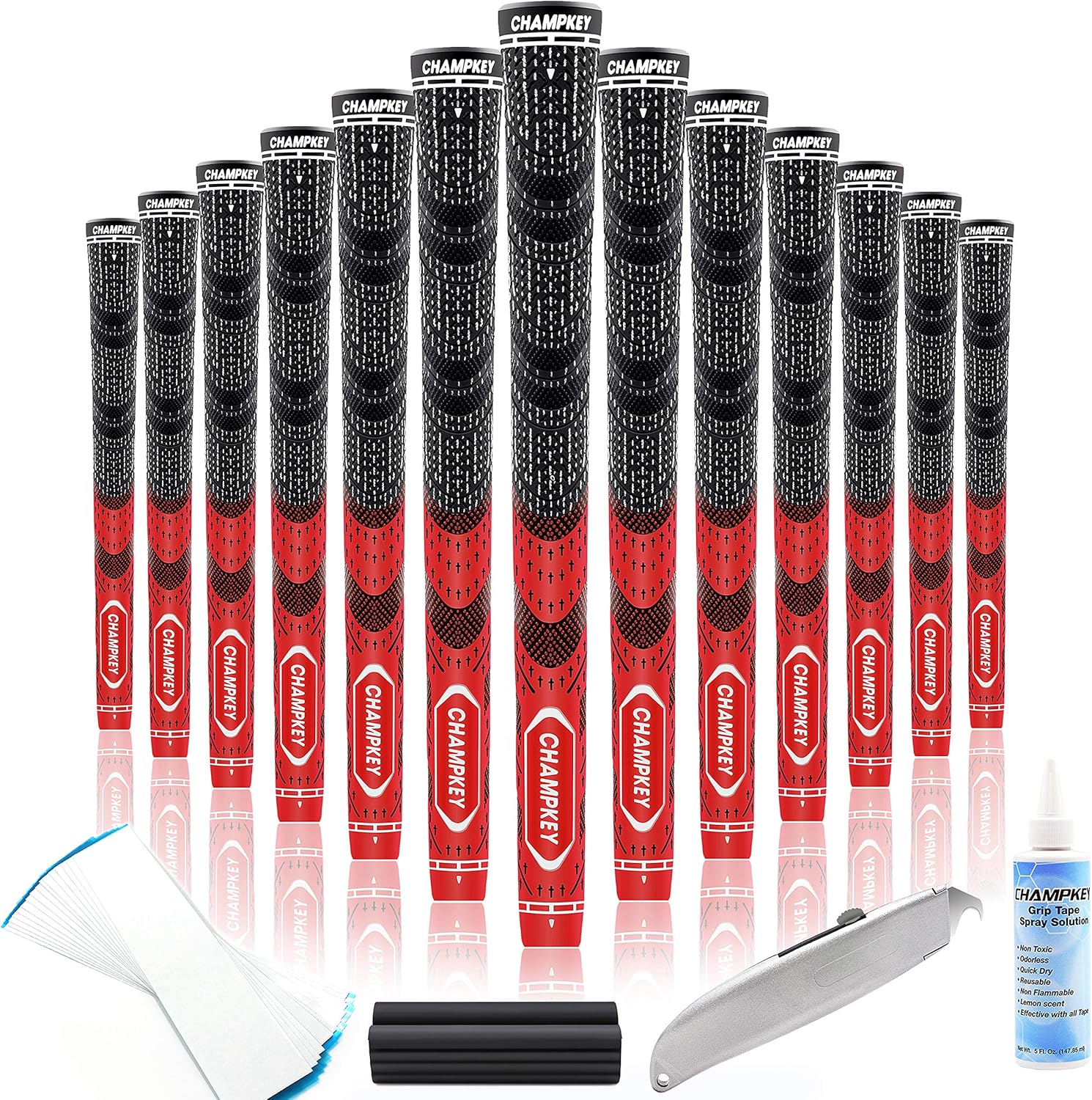 CHAMPKEY Premium Hybrid Golf Grips 13 Pack - All Weather Performance Golf Club G...