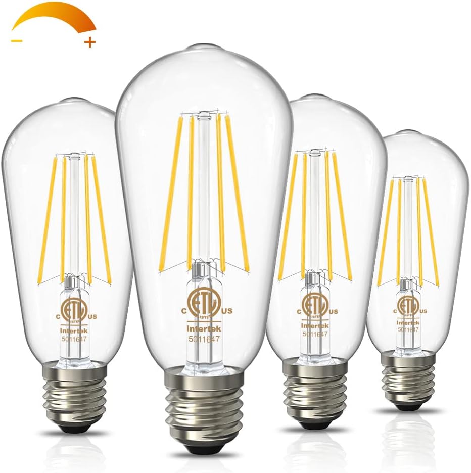 Dimmable E26 Edison Bulbs 60 Watt LED Equivalent,...