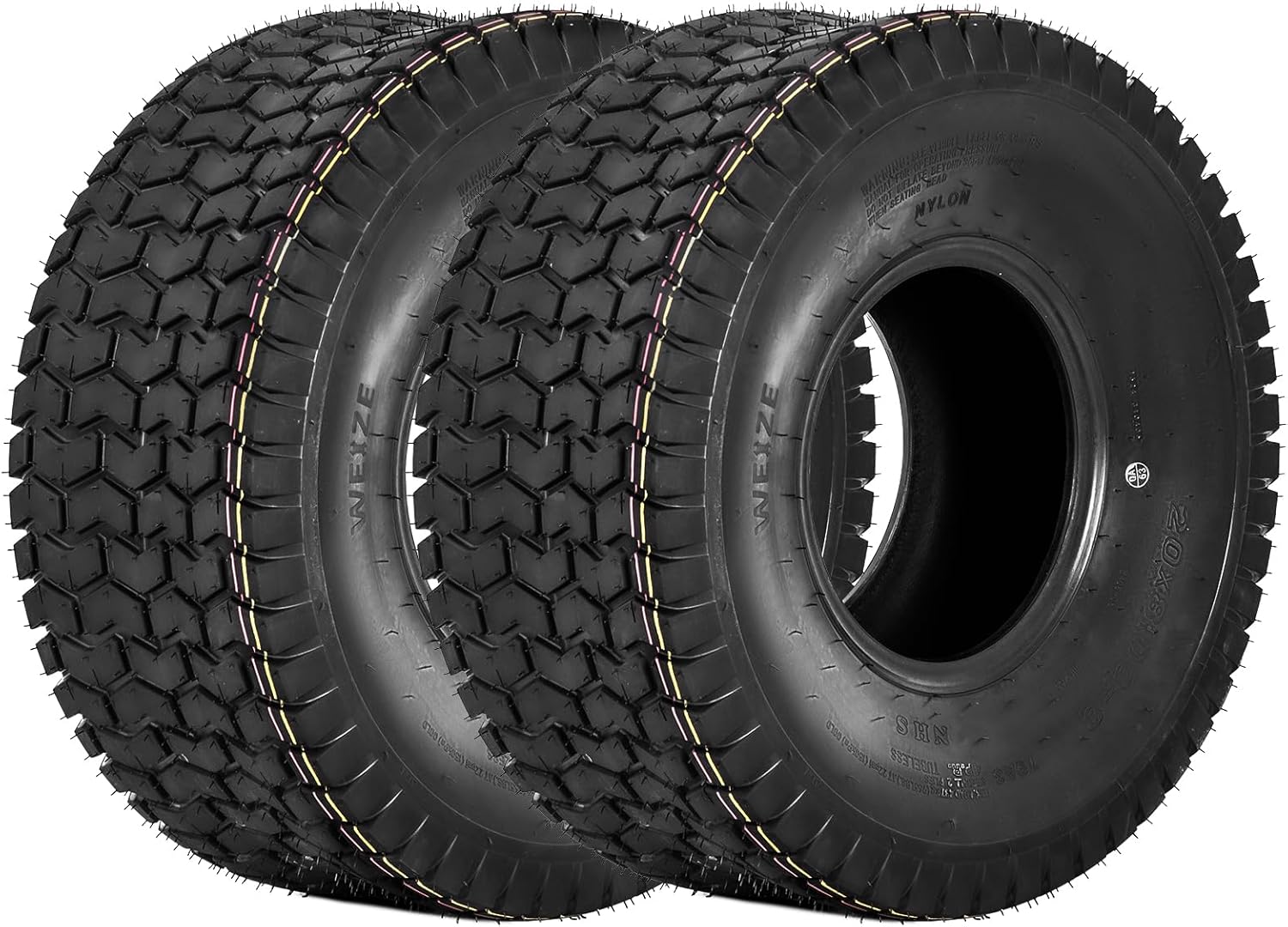 WEIZE Lawn Mower Tire, Special 20x8.00-8 Tractor Turf Tire, High-Quality 4 PR Tu...