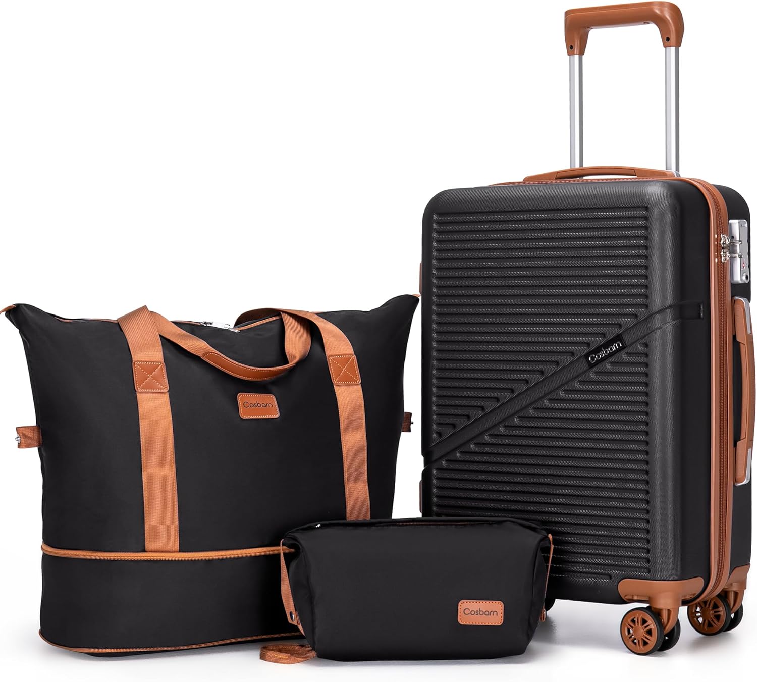 3-Piece Carry On Luggage Set 22x14x9 Airline Approved, 20 Inch Lightweight ABS S...
