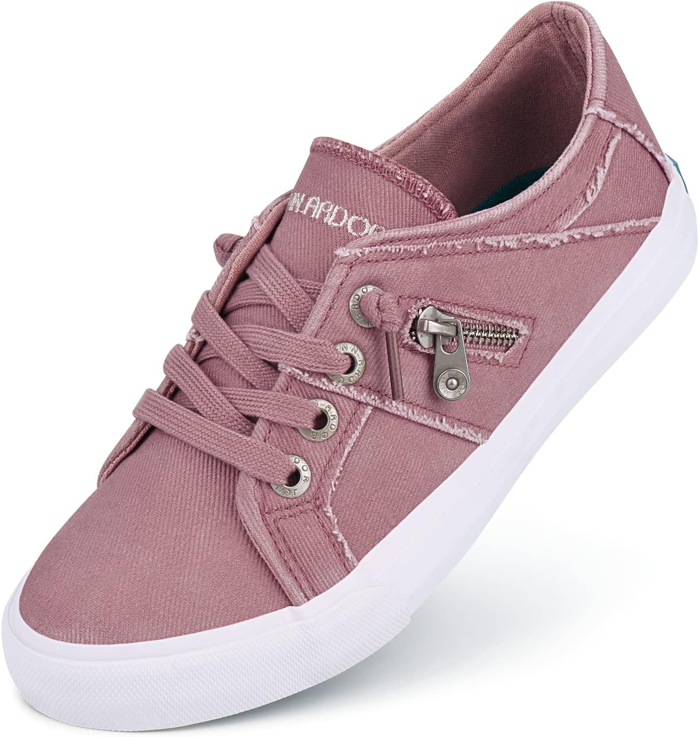 JENN ARDOR Women Sneakers Low Top Slip On Fashion Shoes Lace up Canvas Flats Wal...