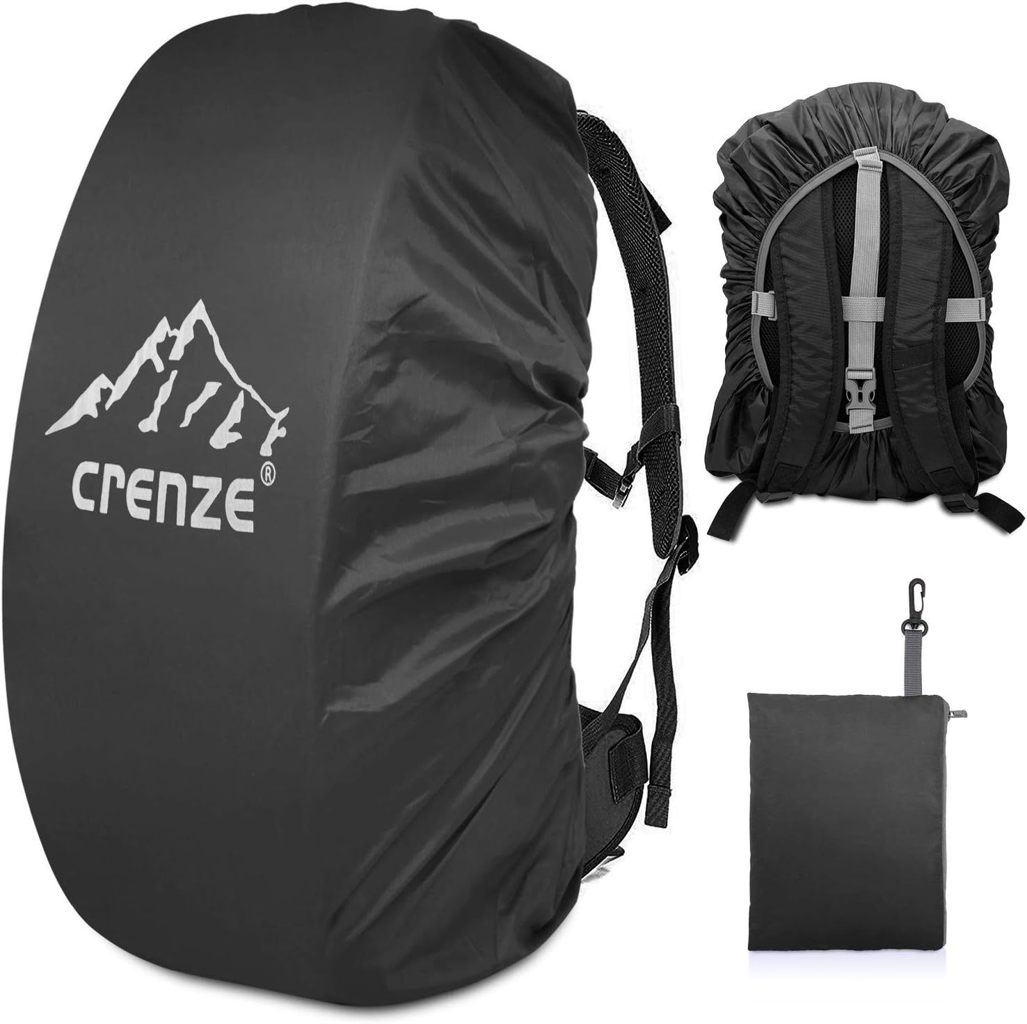 Crenze Backpack Rain Cover, 15-90L Waterproof Rucksack Cover with Reflective for...