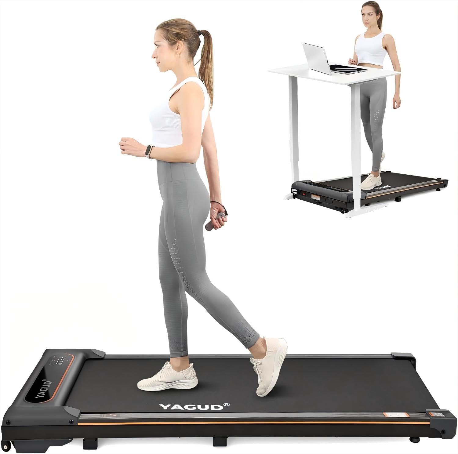 Under Desk Treadmill, Walking Pad for Home and Office, 2.5 HP Portable Walking J...